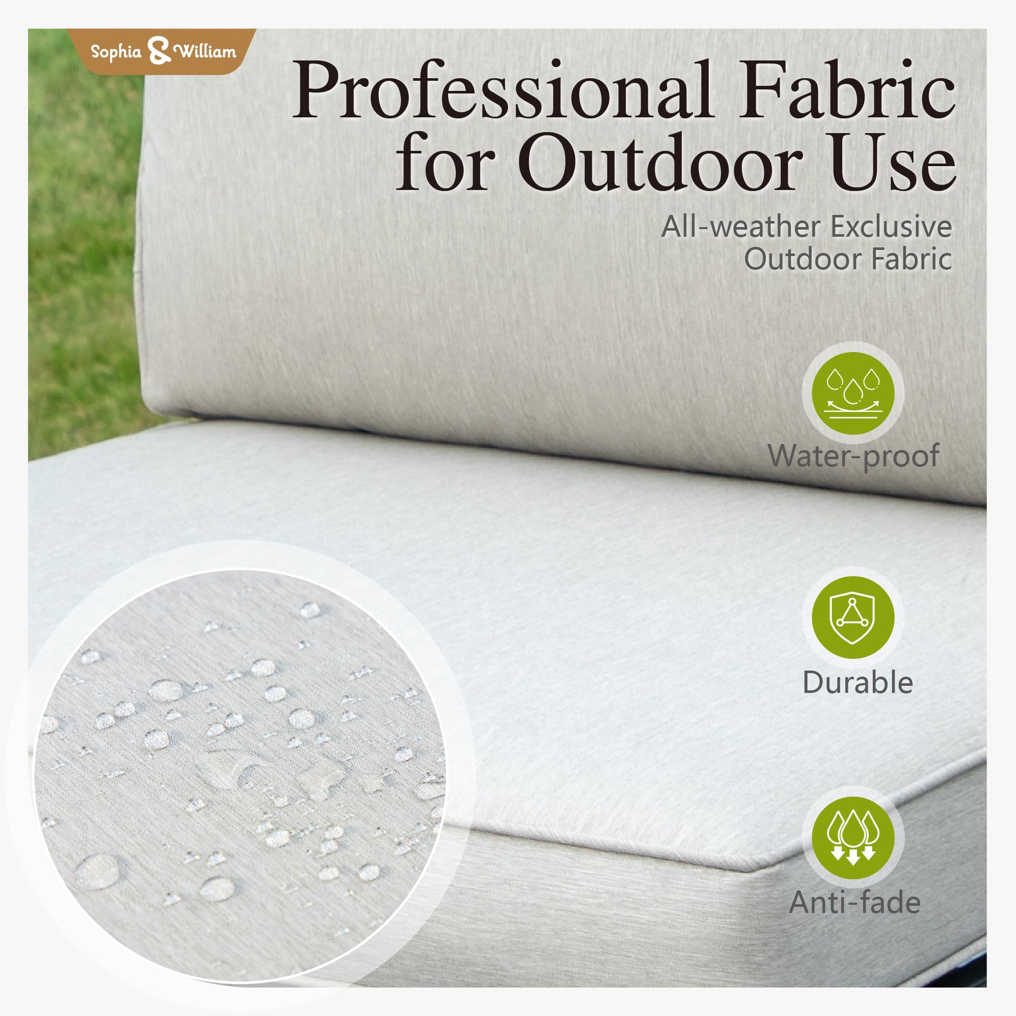 7 Piece Outdoor Patio Furniture Set Metal Sectional Sofa with Cushions