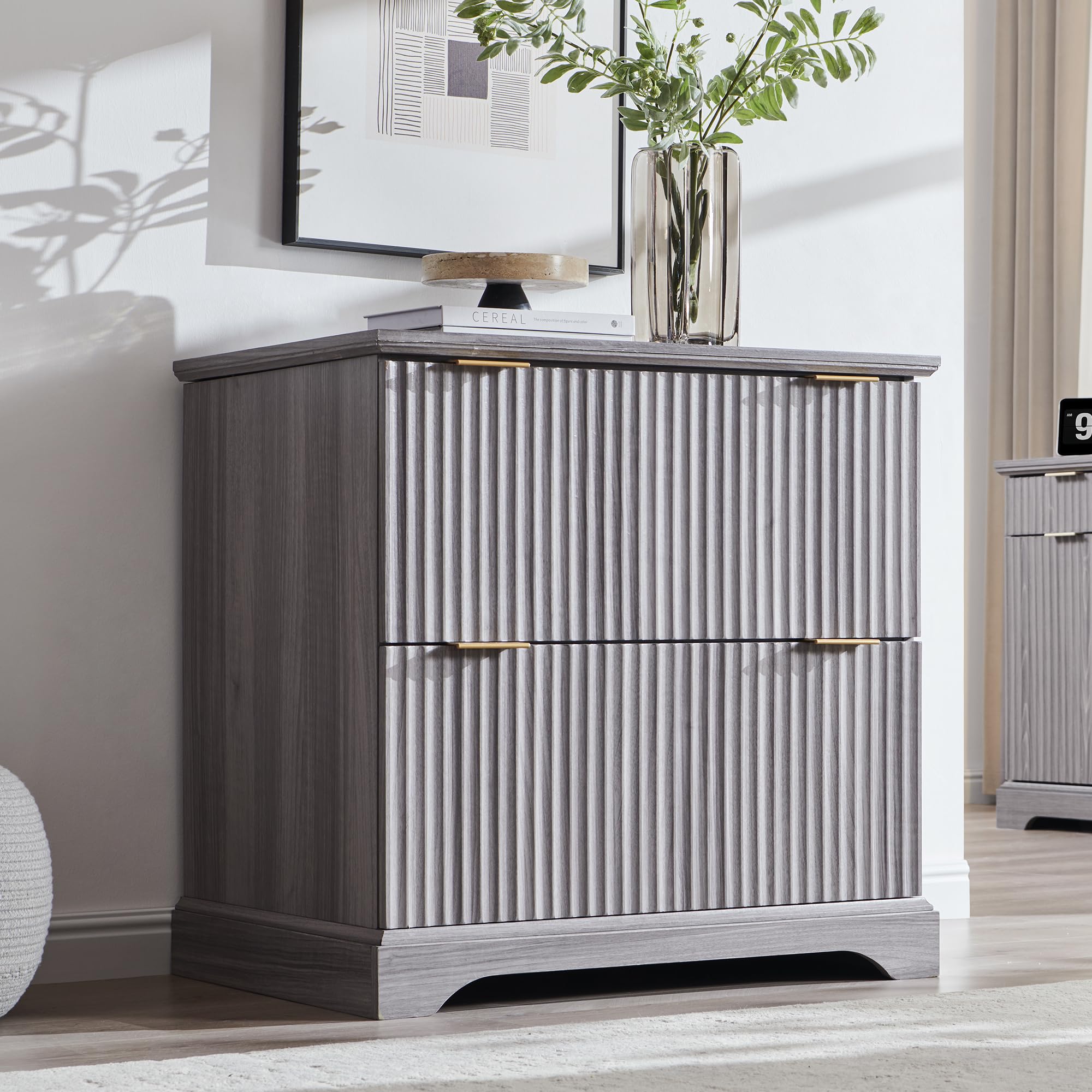 2 Drawer File Cabinet with Charging Station