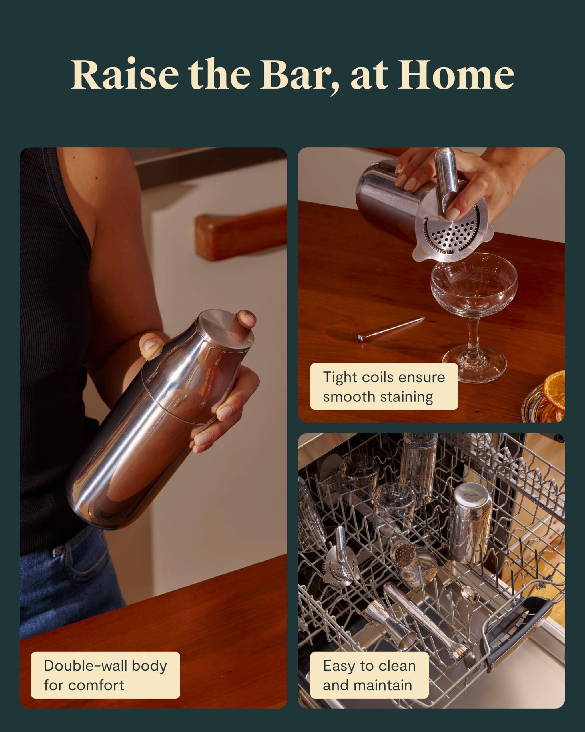 9-Piece Complete Bar Set - Cocktail Shaker, Jigger, Muddler, Wine Key & Organizer