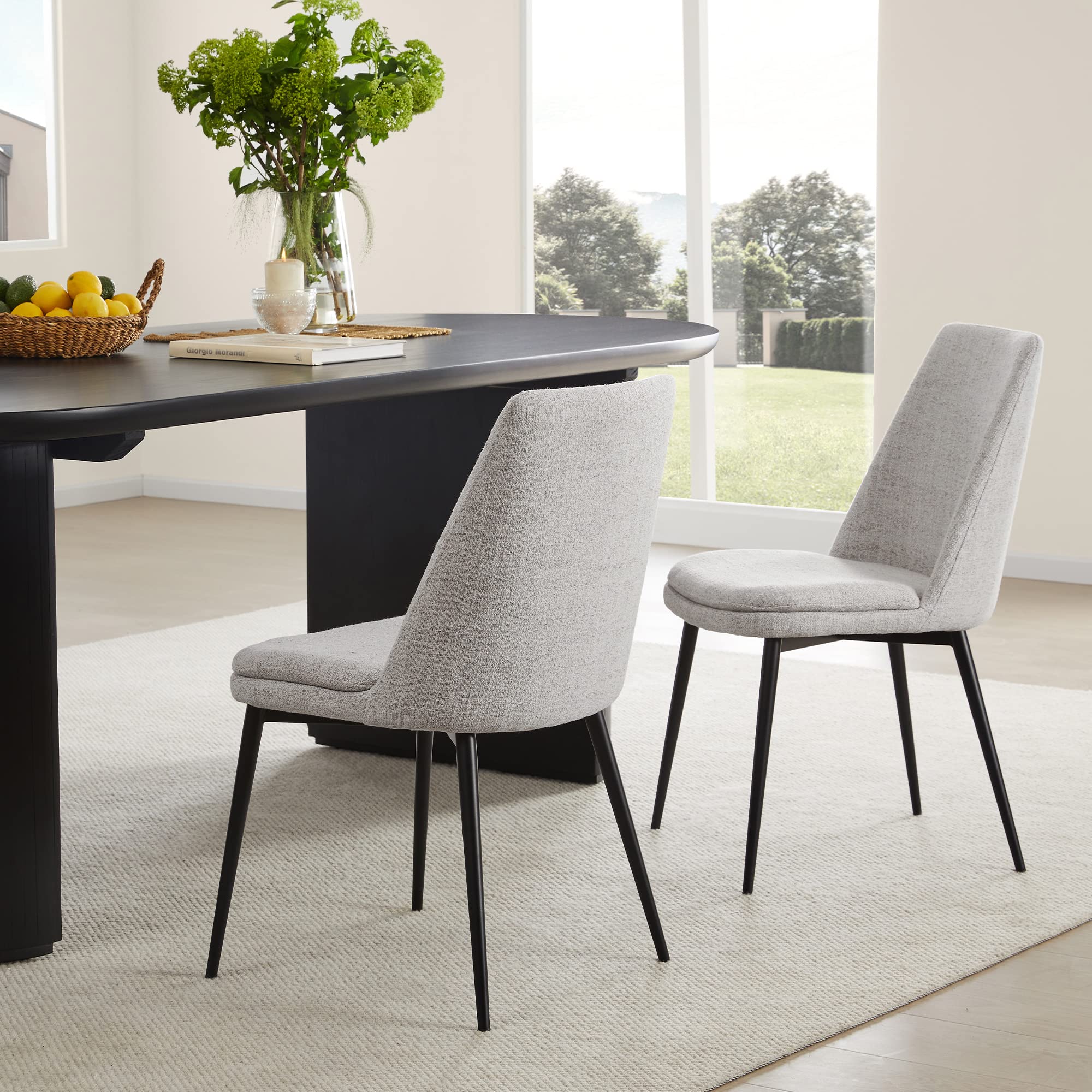 Mid-Century Padded Dining Chair Set of 2