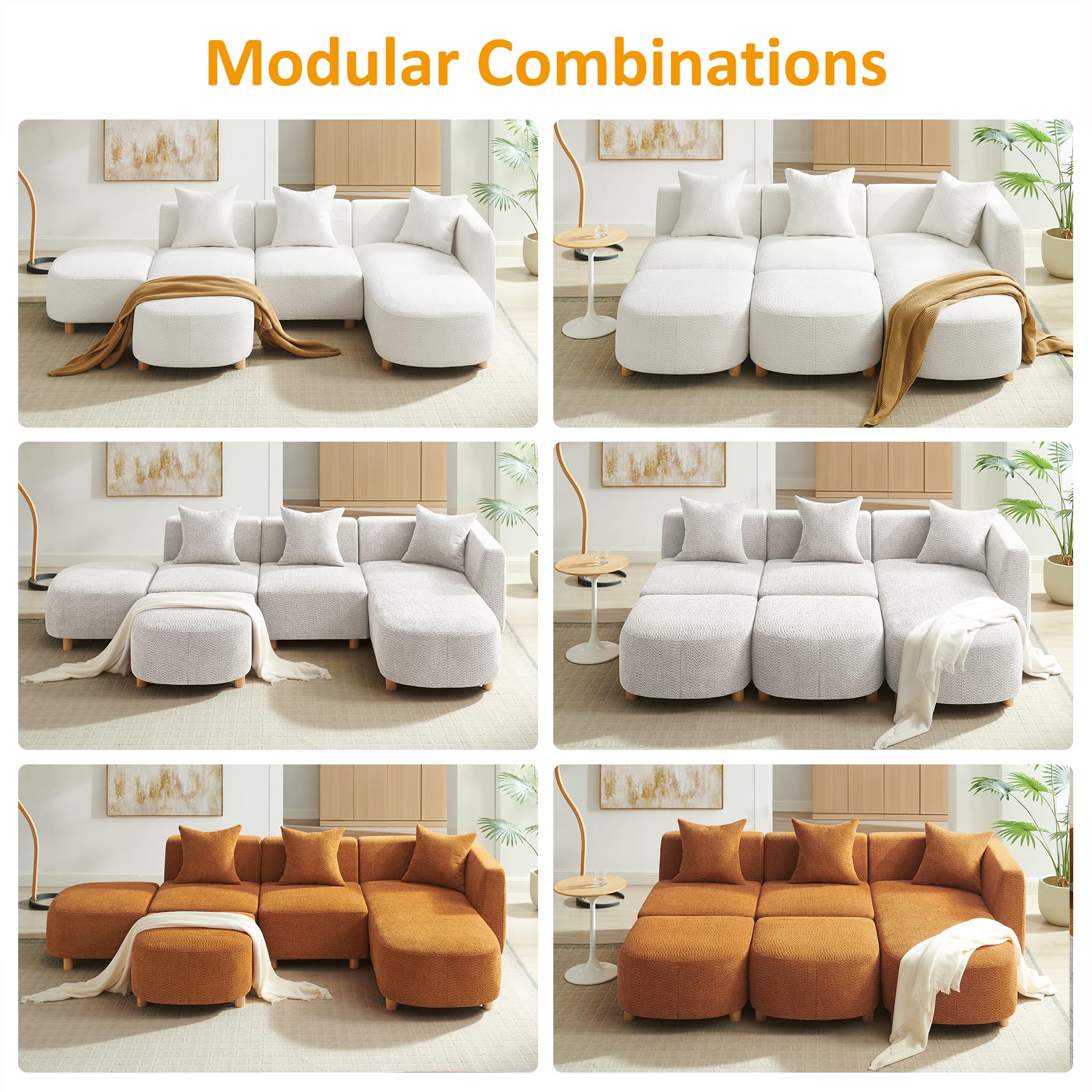 Modular Sectional Sofa with Ottoman