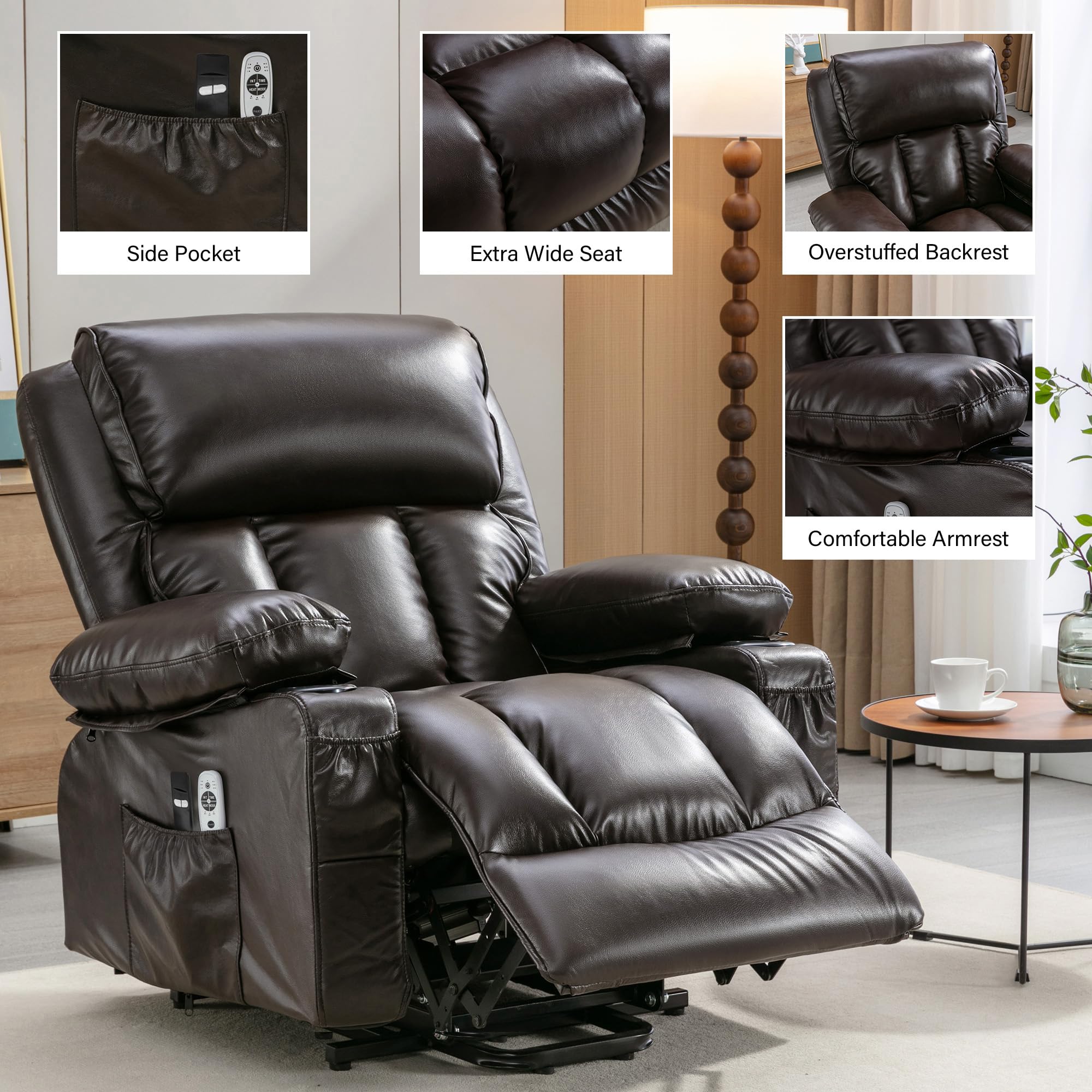 Power Lift Recliner Chair with Heat and Massage