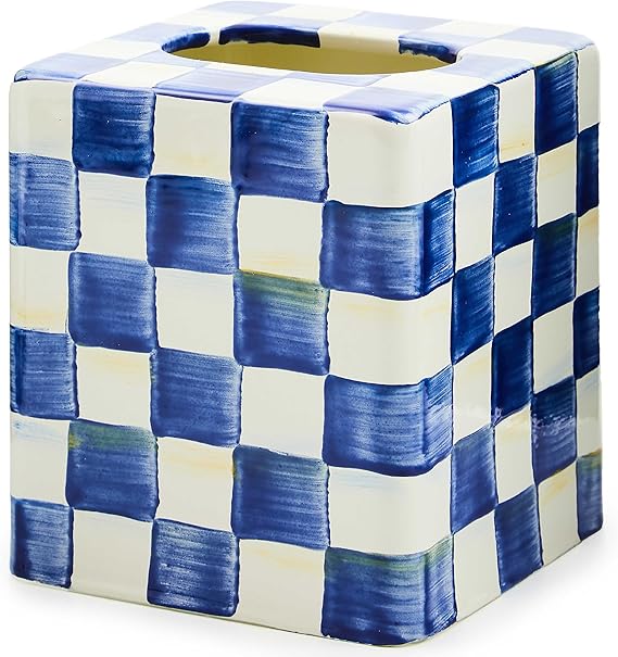 Courtly Check Enamel Tissue Box Cover