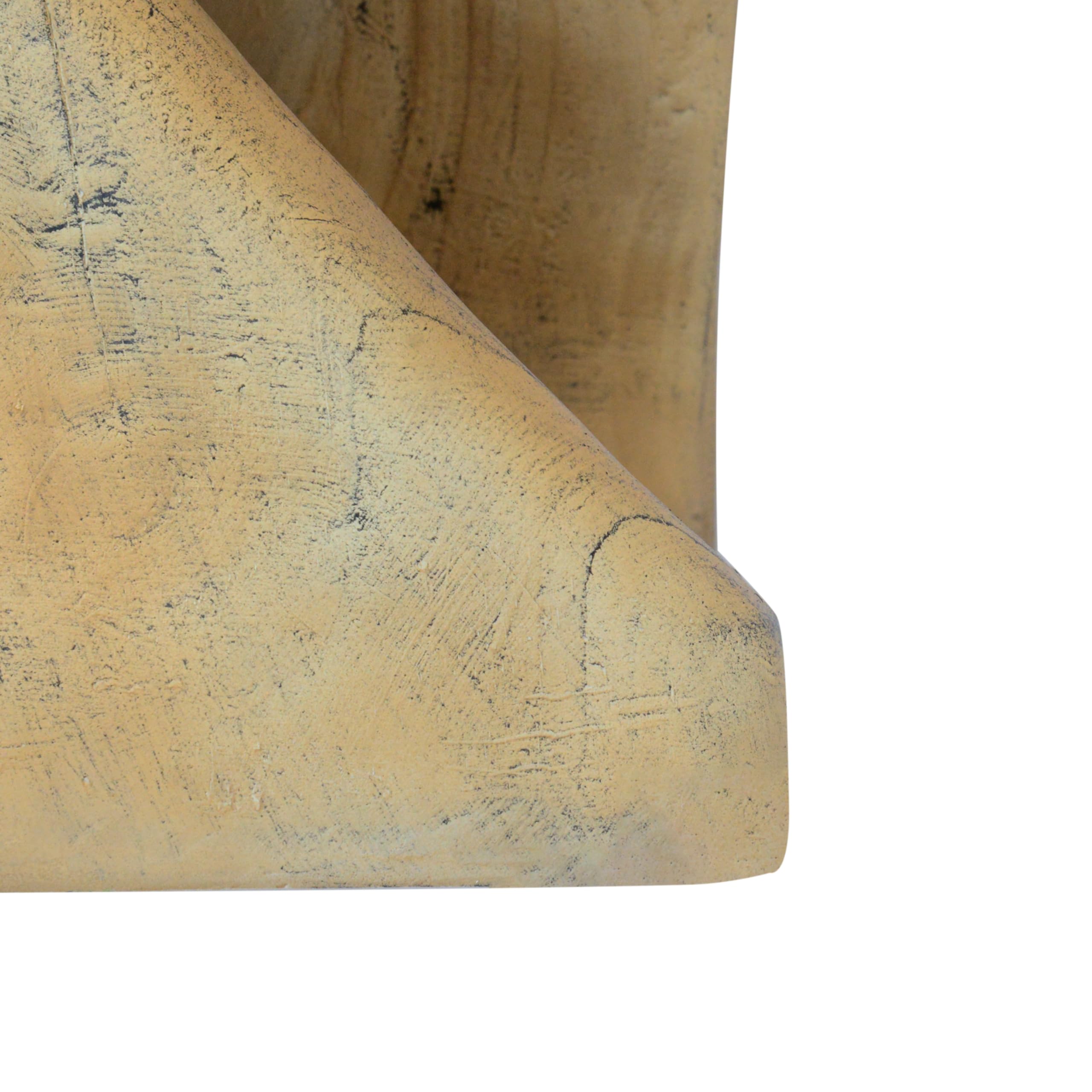 Outdoor Side Table Twist Shape End Table Natural Concrete