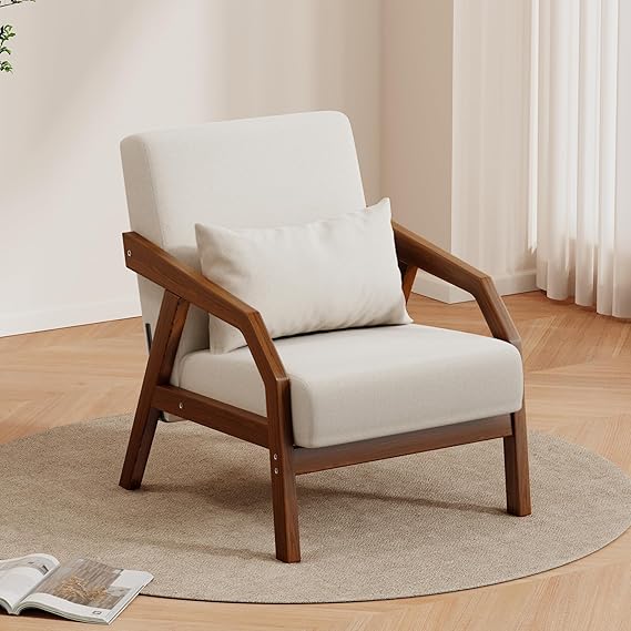 Mid-Century Modern Accent Chair with Armrests