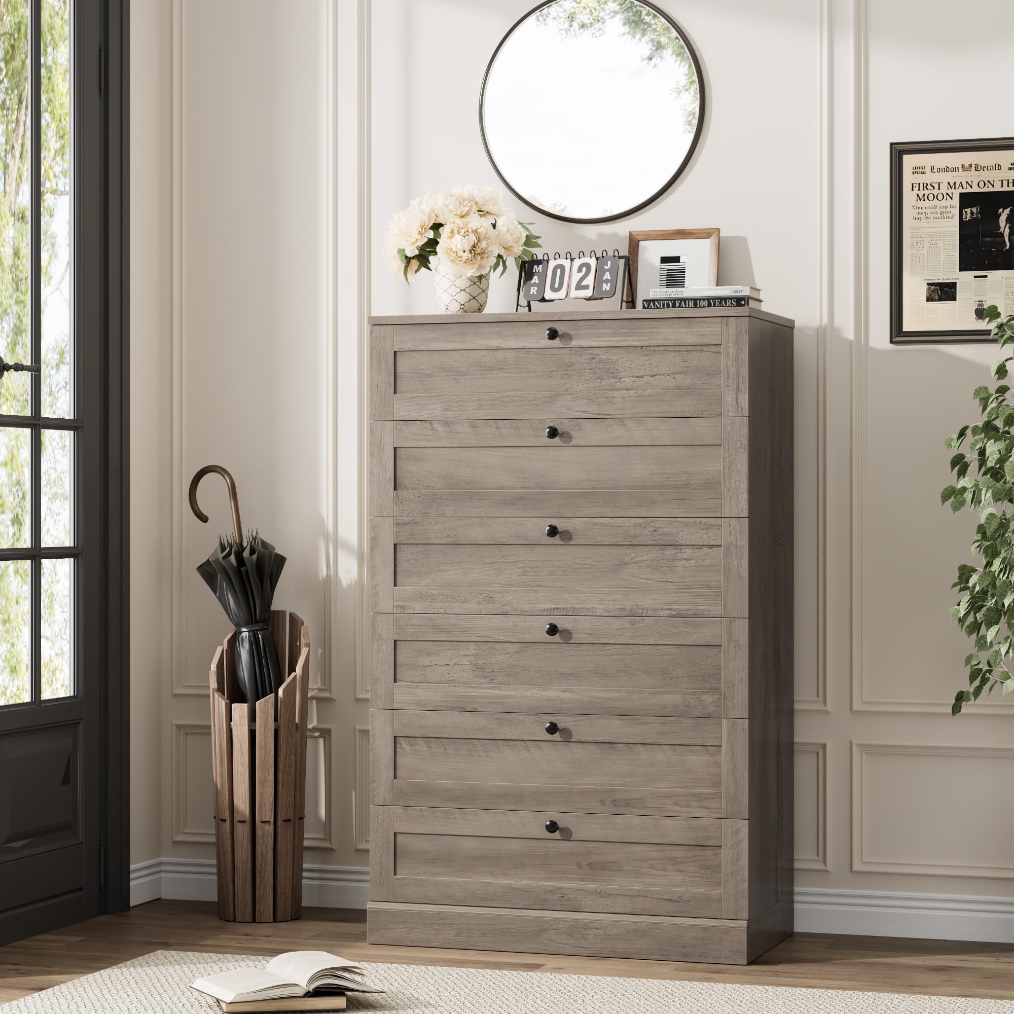 6 Drawer Dresser 52" Tall Chest