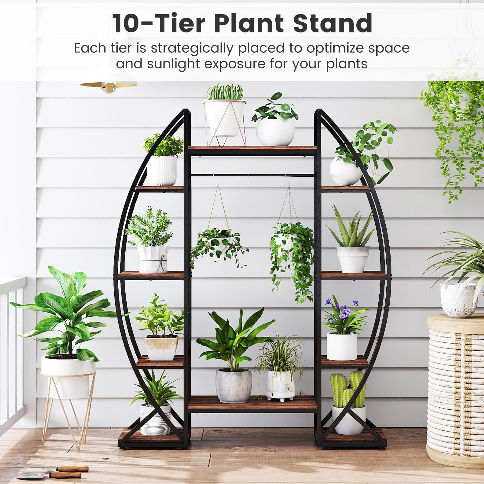 10-Tier Plant Stand with Grow Lights