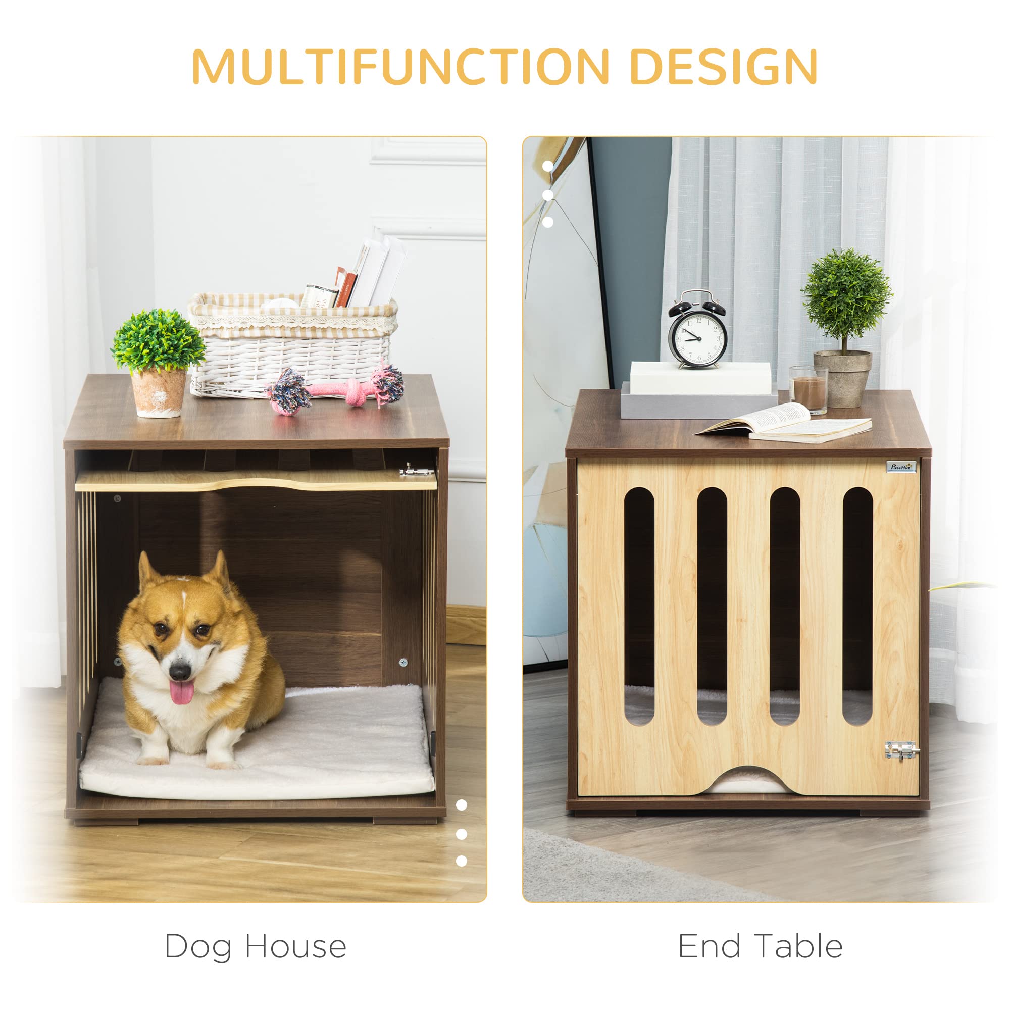 Furniture Style Dog Crate End Table with Cushion