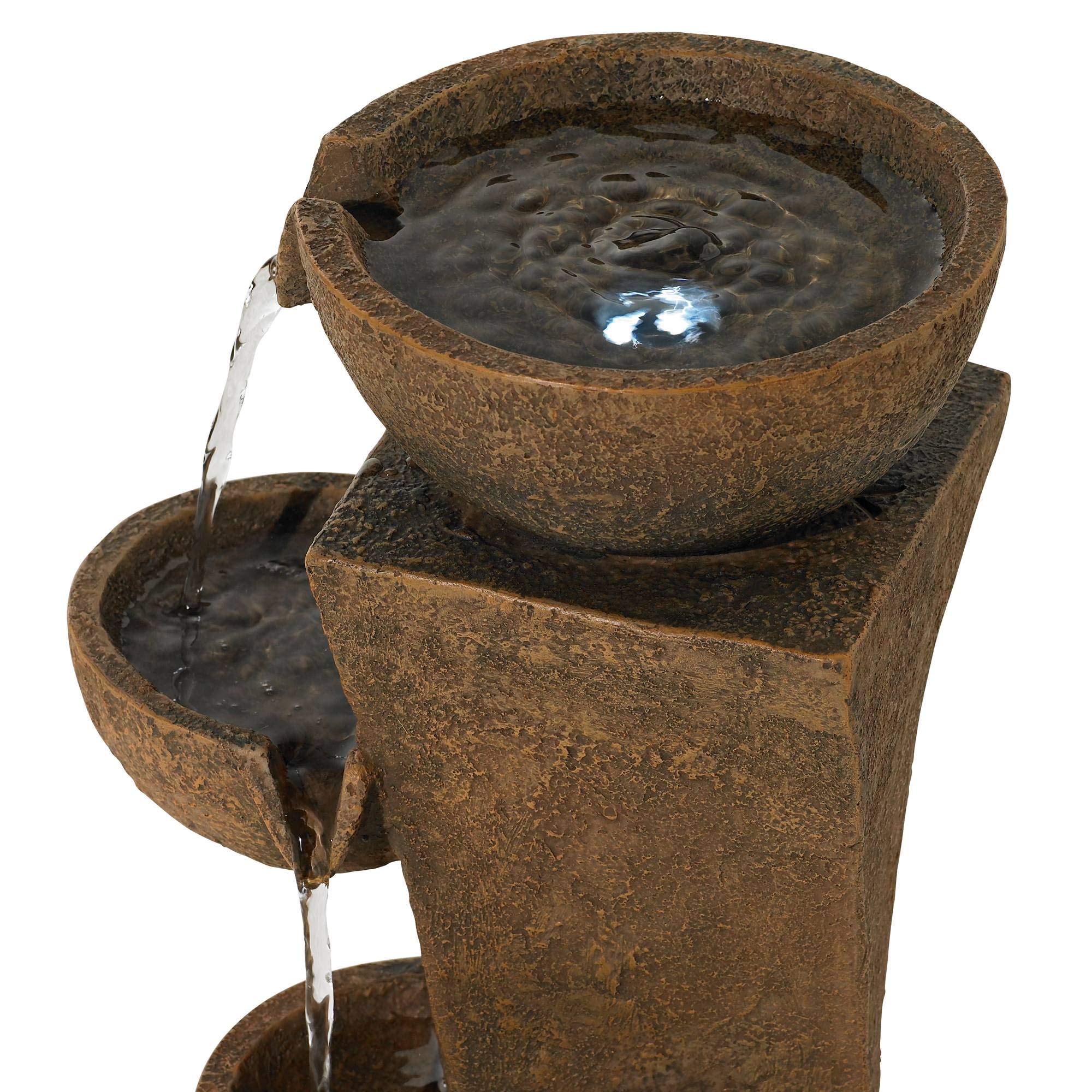 Cascading Bowl Fountain with LED Light