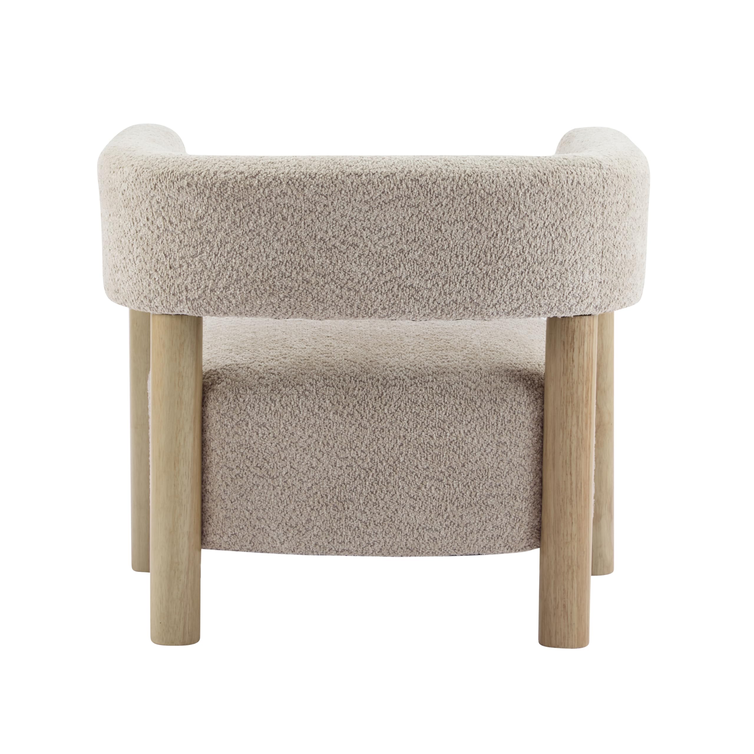 Boucle Accent Chair with Round Backrest