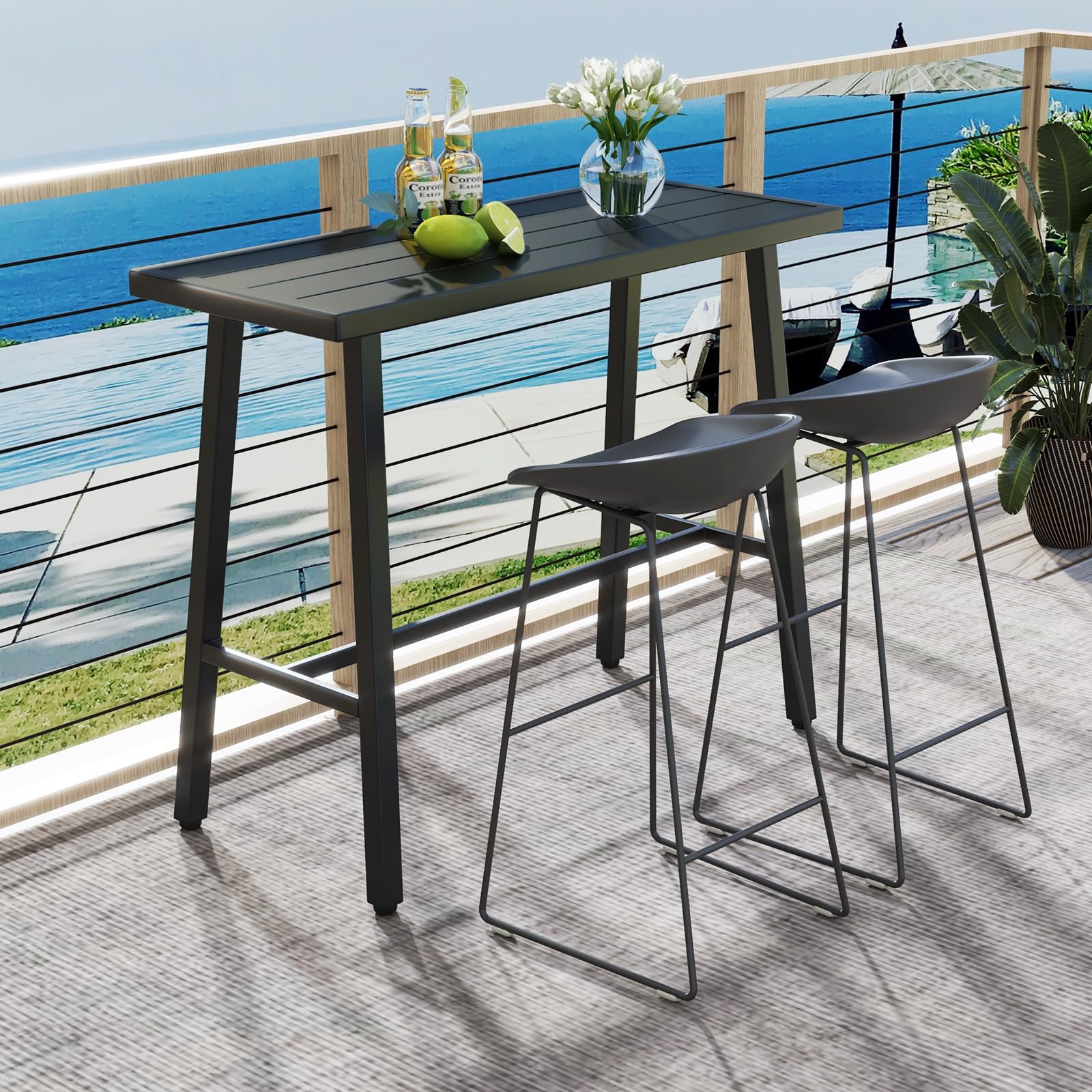 Outdoor Bar Table Rectangular Counter Height