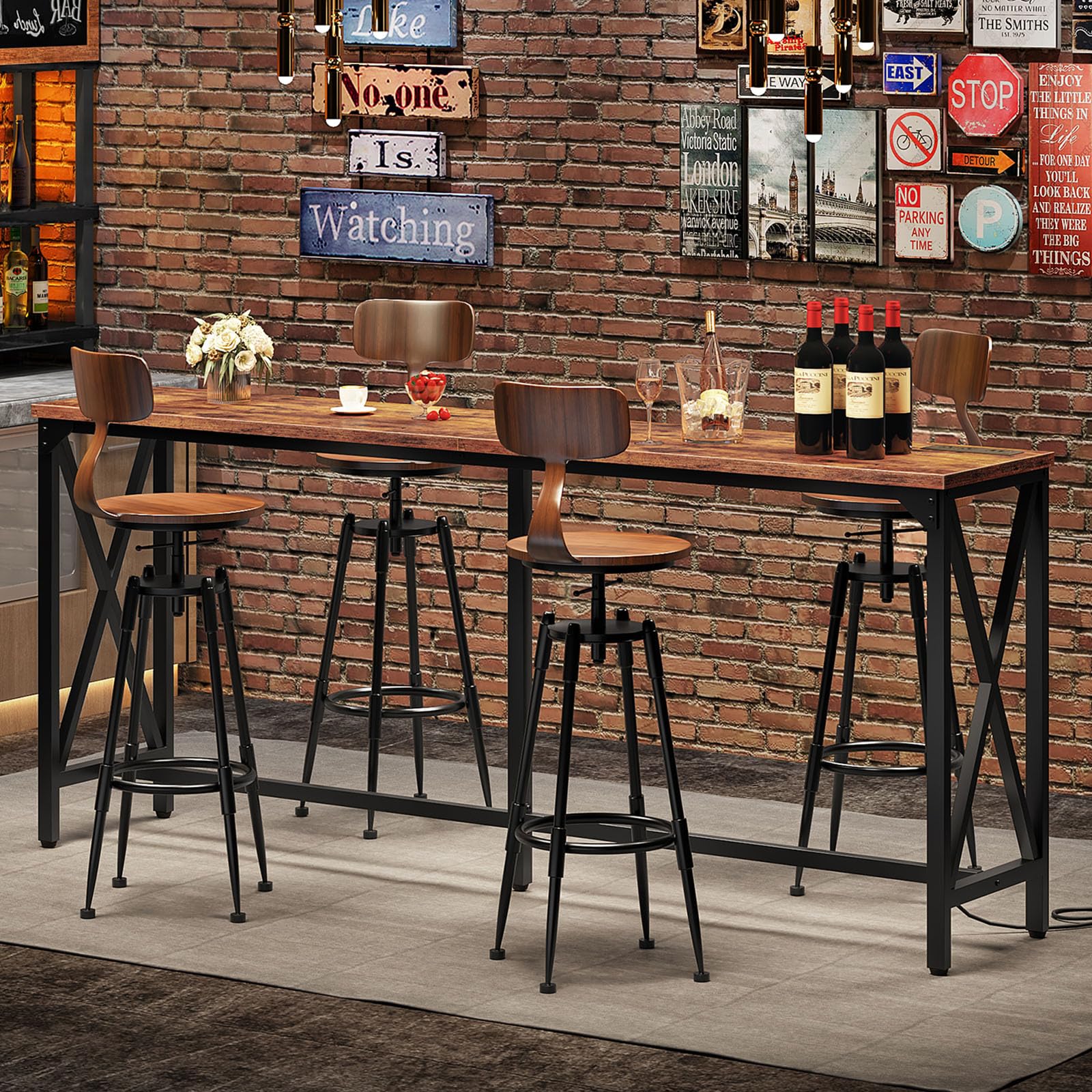 Bar Table with Power Outlet and Footrest