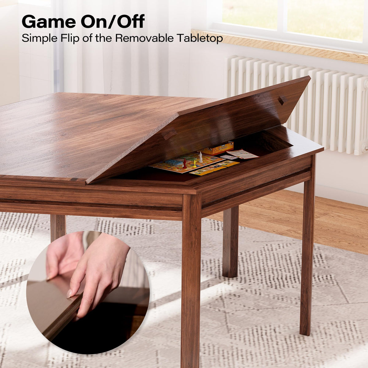 Hexagon Gaming Table for 6 Players with Storage