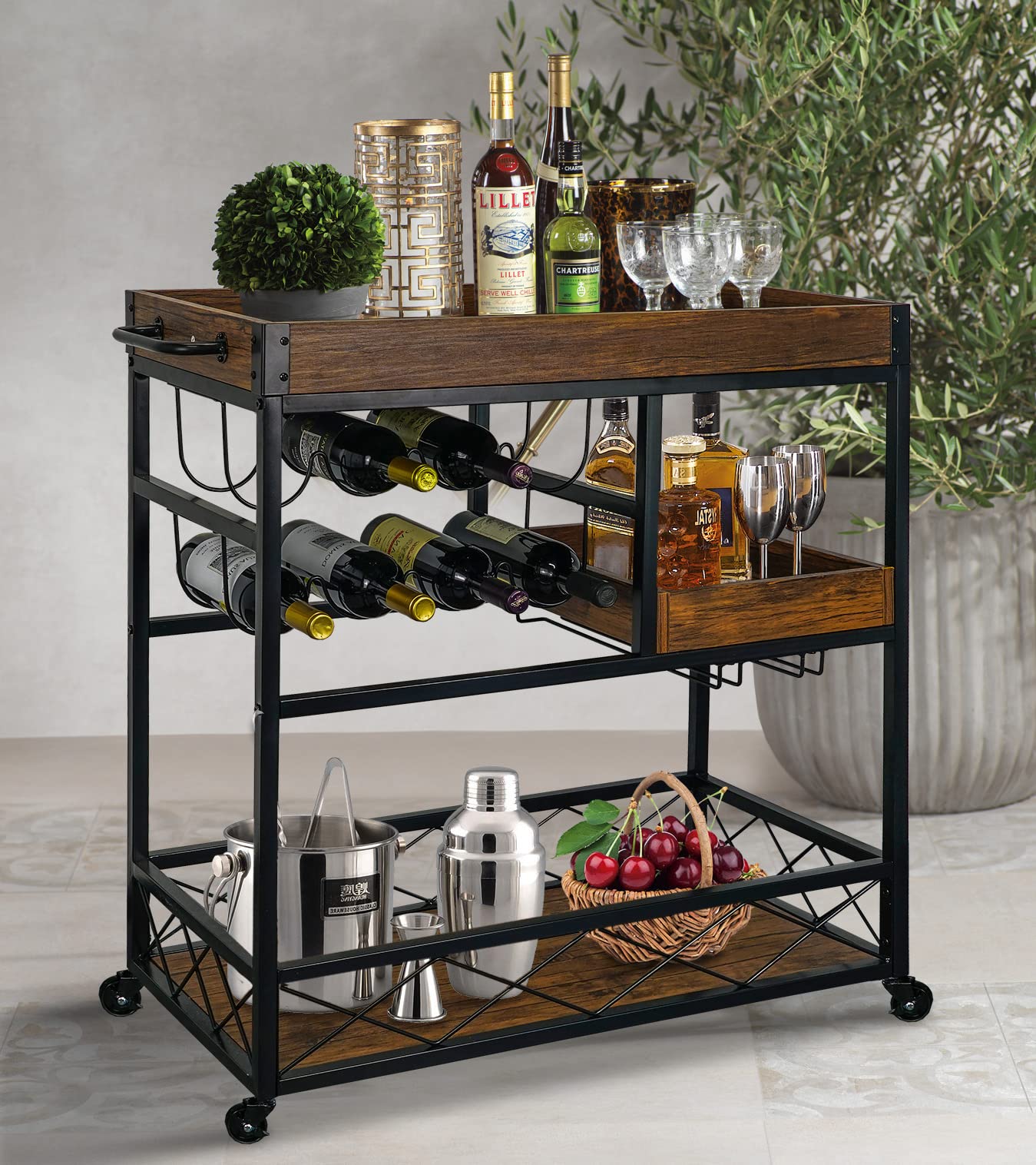 36" Electric Fireplace TV Stand with Mantel