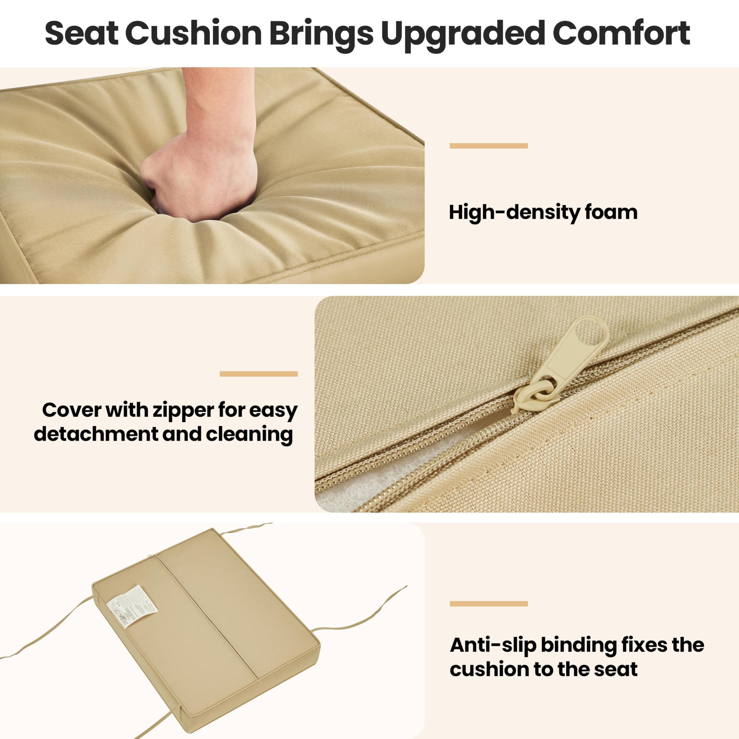 Wicker Ottoman Set of 2 with Removable Cushions