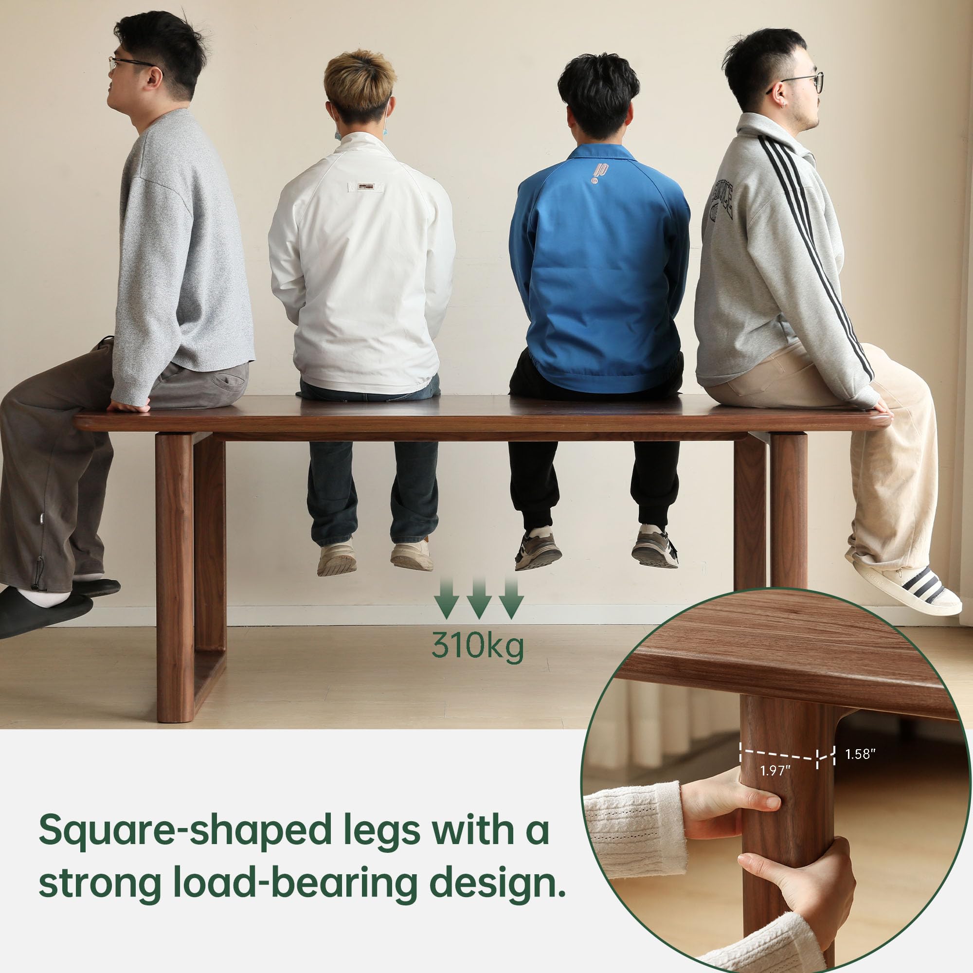 Black Walnut Dining Table for 6-8 People