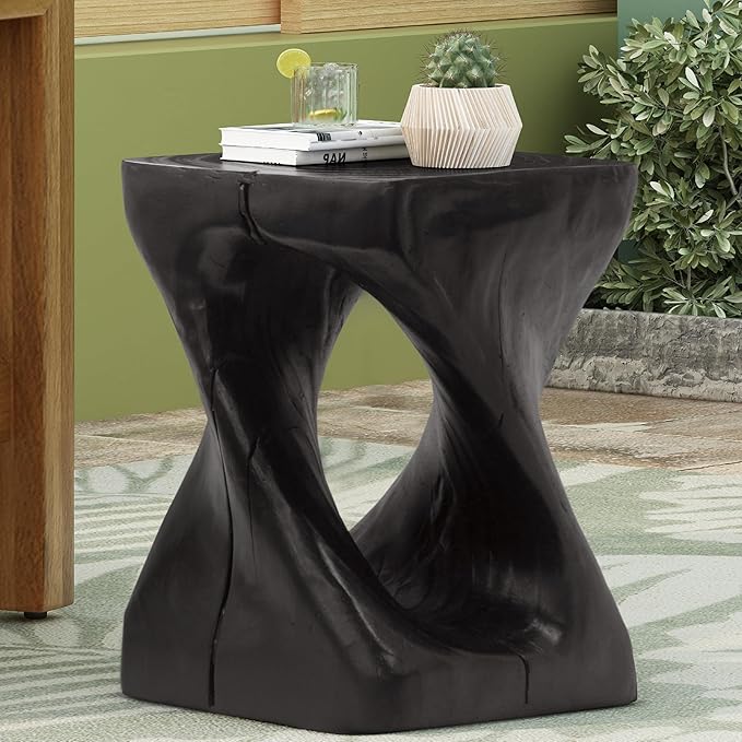 Twist Shape Accent Side Table - Modern Pedestal End Table