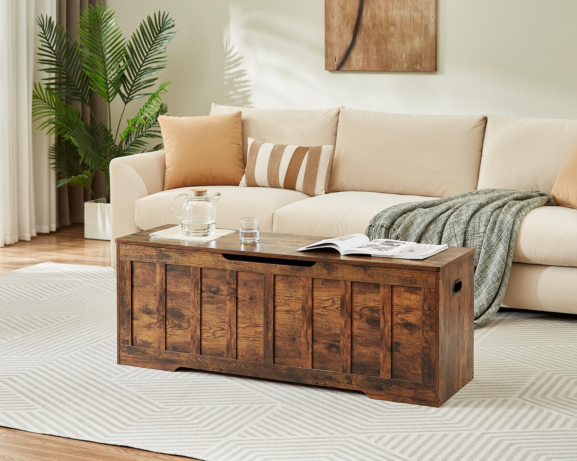 Storage Bench with Safety Hinges
