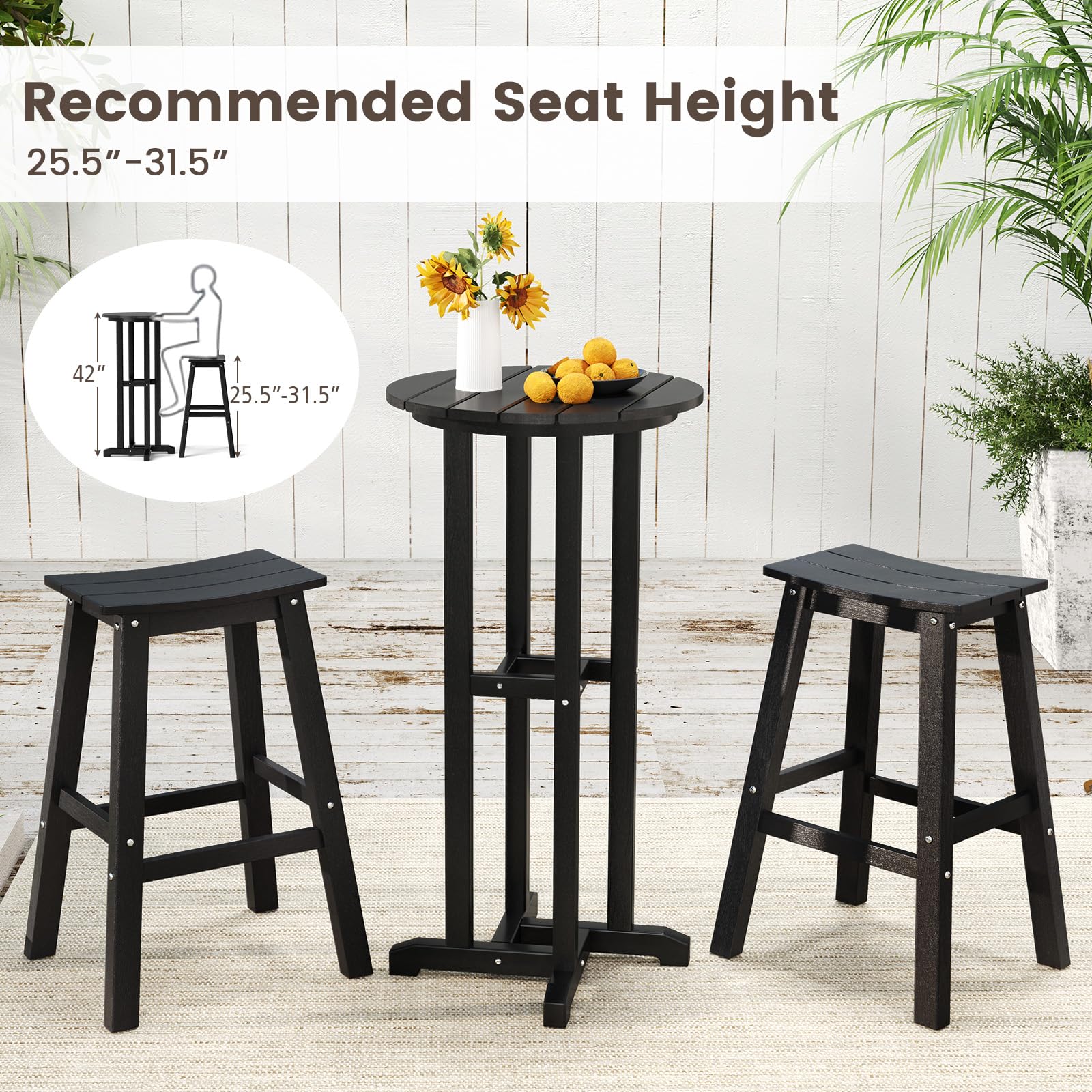 Round Bar Table HDPE Outdoor