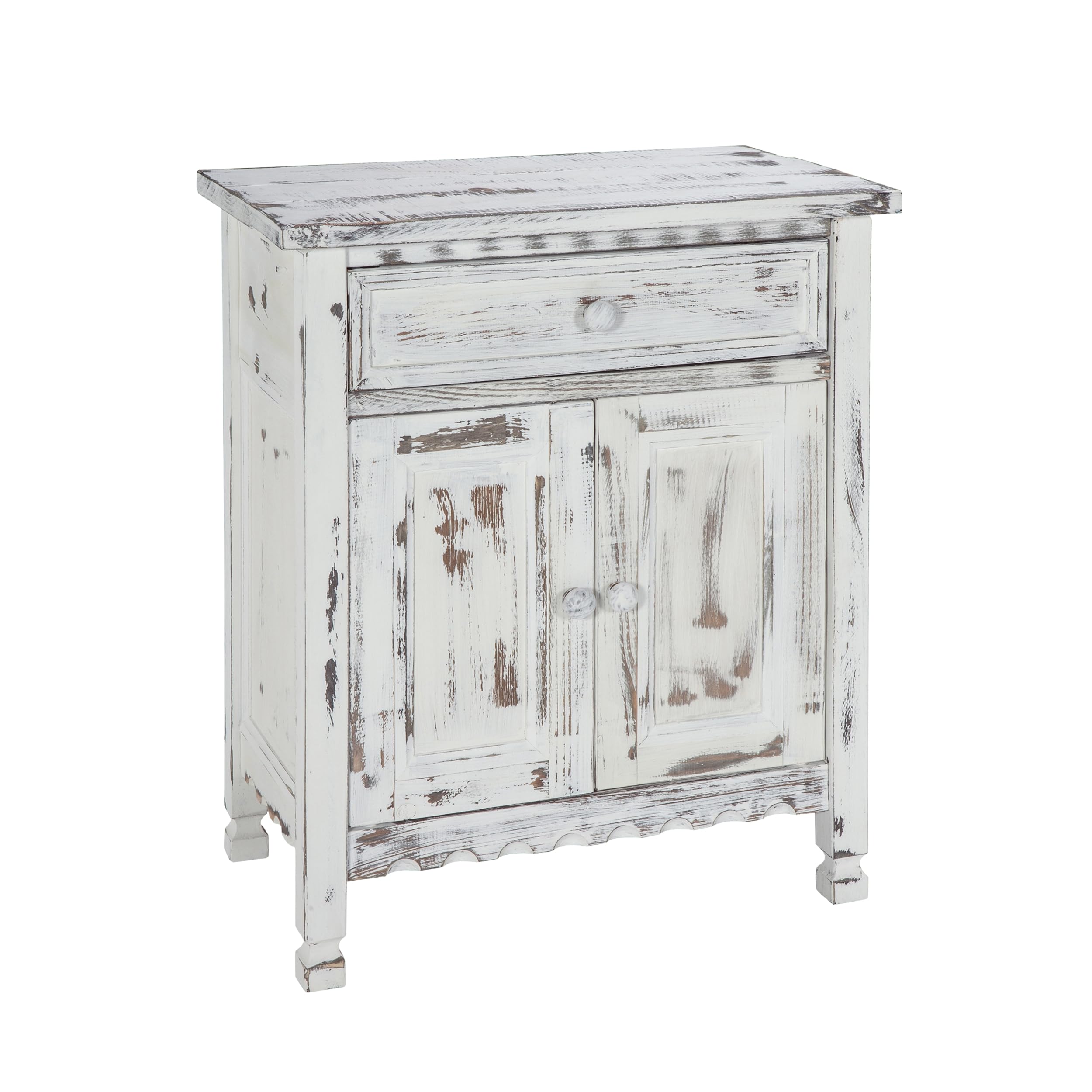 Country Cottage Accent Cabinet with Drawer and Adjustable Shelf