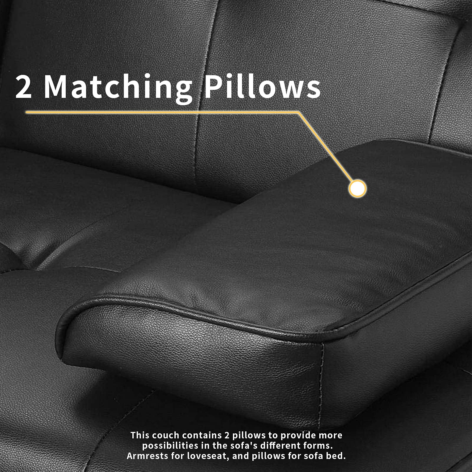 Convertible Futon Sofa Bed with Cup Holders