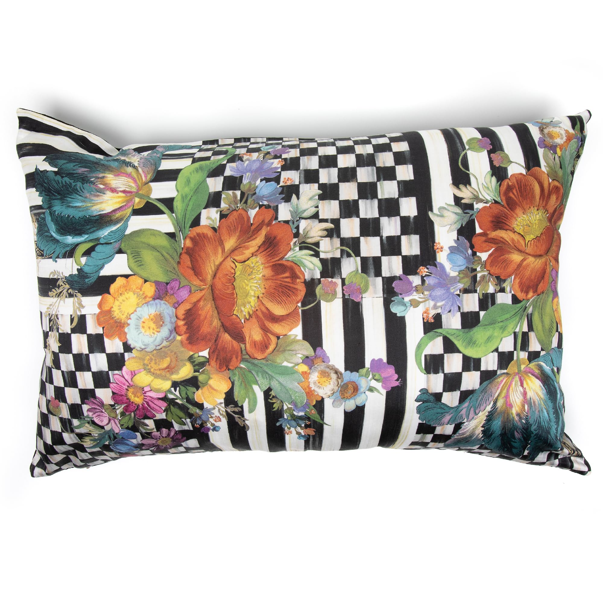 Flower Market Lumbar Throw Pillow 16x24