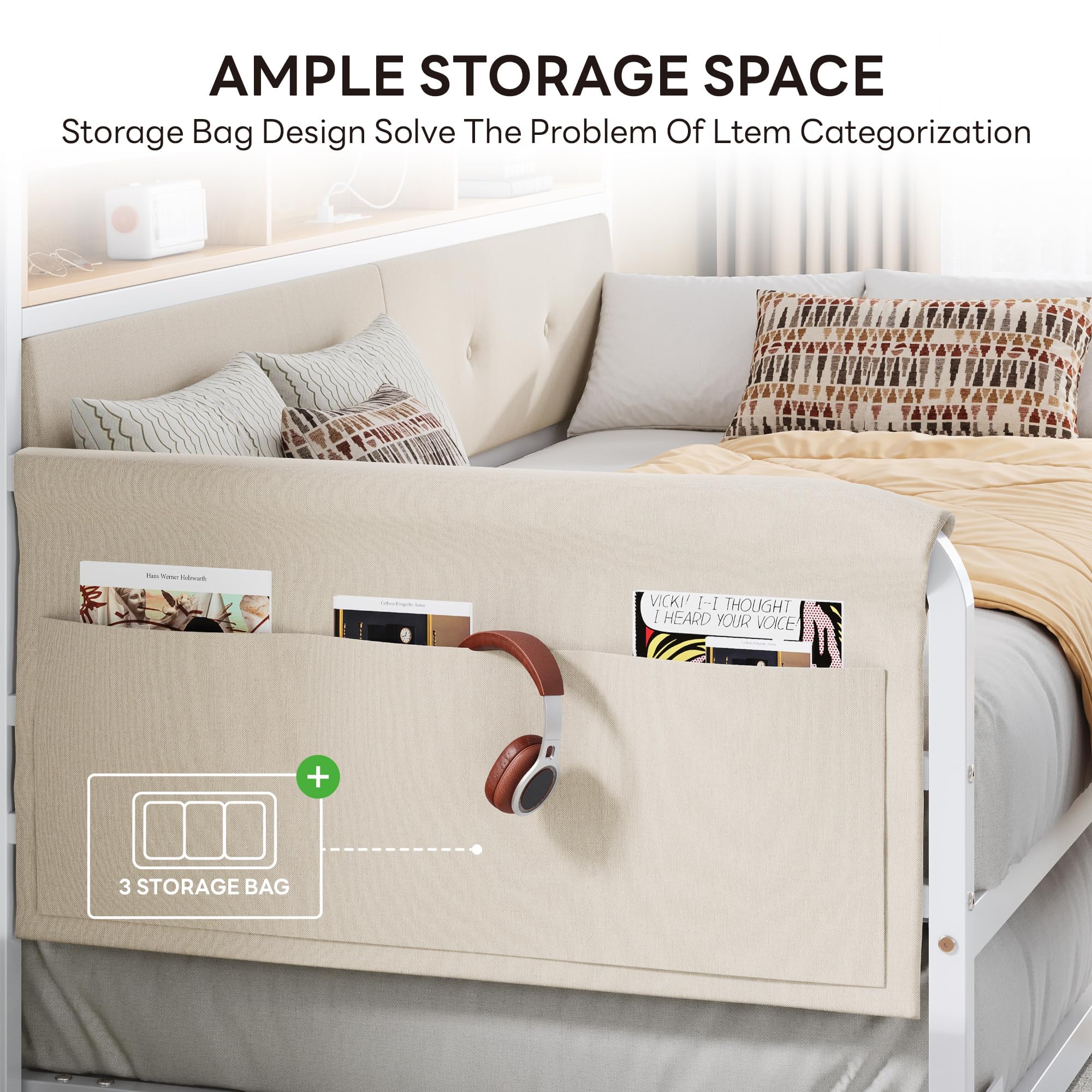 Daybed with Trundle and Charging Station