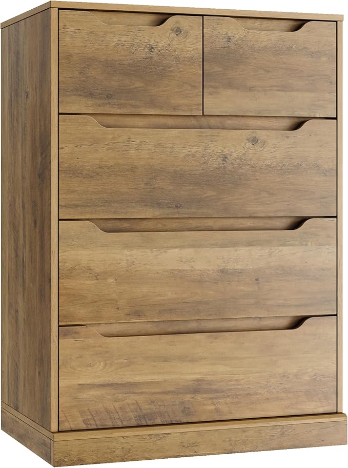 5 Drawer Dresser with Cut-Out Handles
