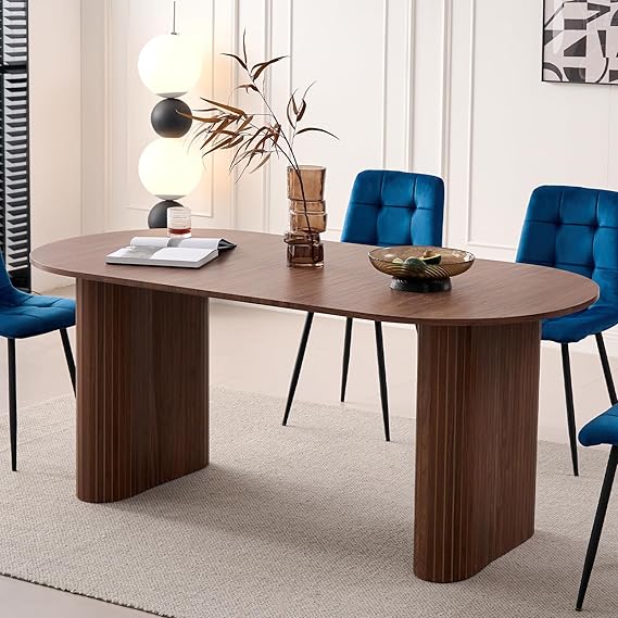 70.8" Oval Dining Table for 4-6 People