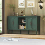 Vintage Green Buffet Sideboard Cabinet with 4 Doors