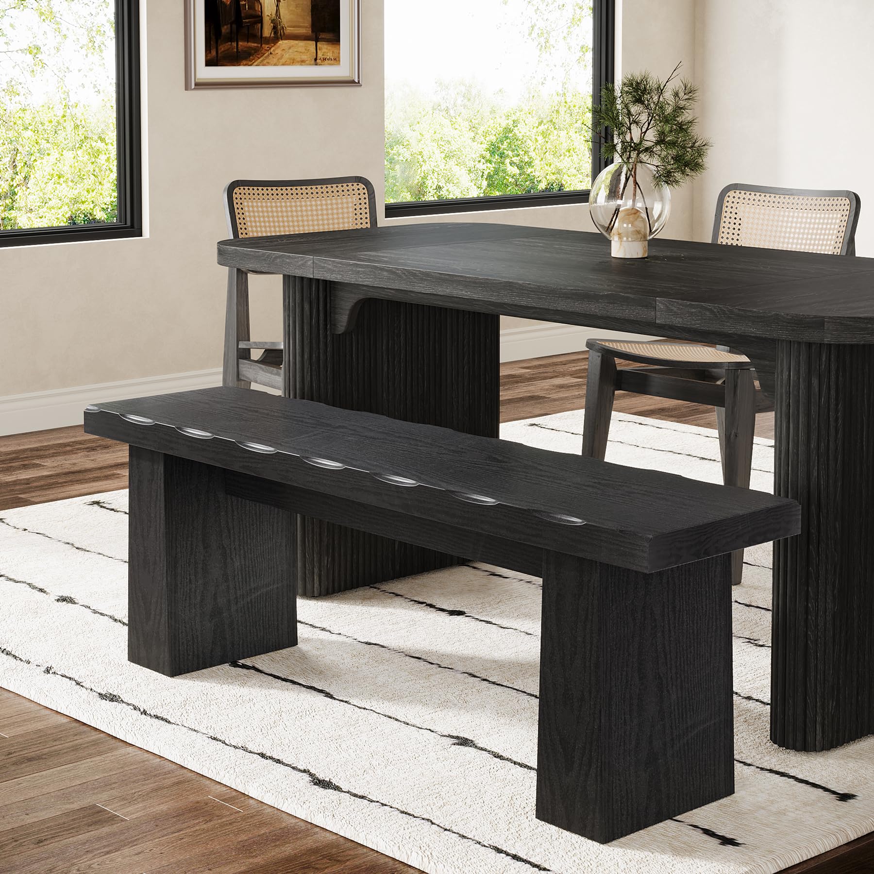 47-Inch Wooden Entryway Bench with Sturdy Frame