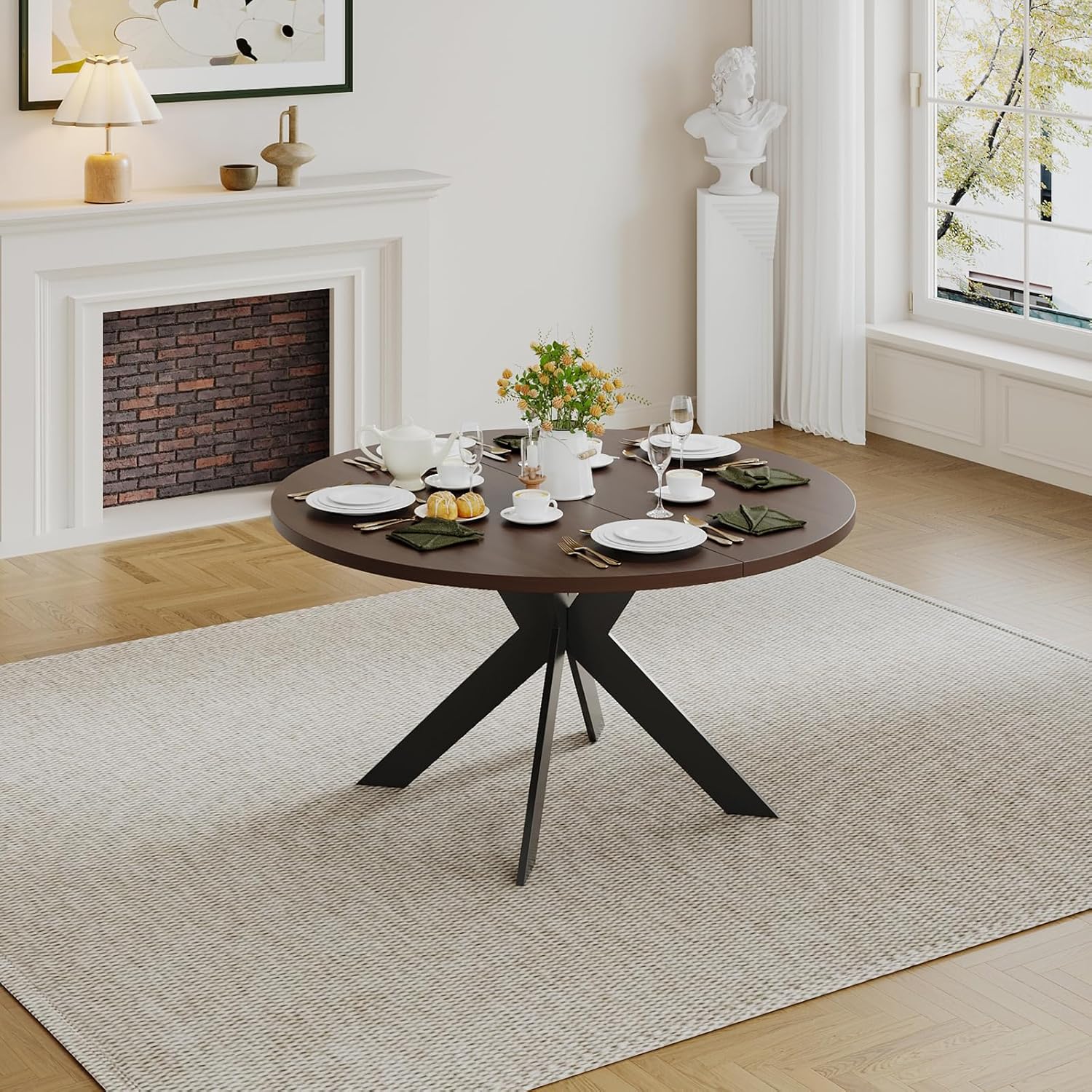 Round Dining Table Set for 4 with Chairs