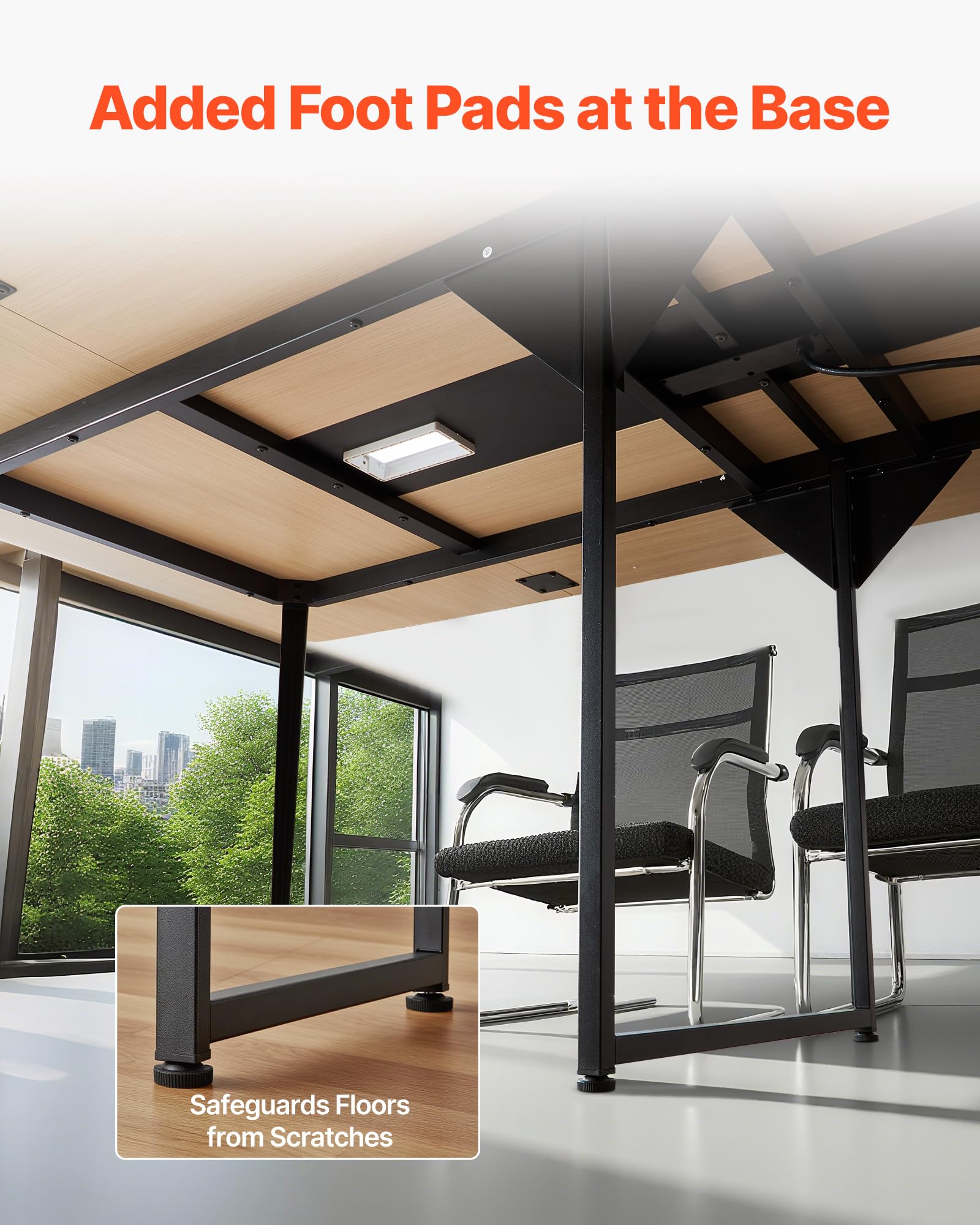 8 ft Boat Shaped Conference Table with Charging Station