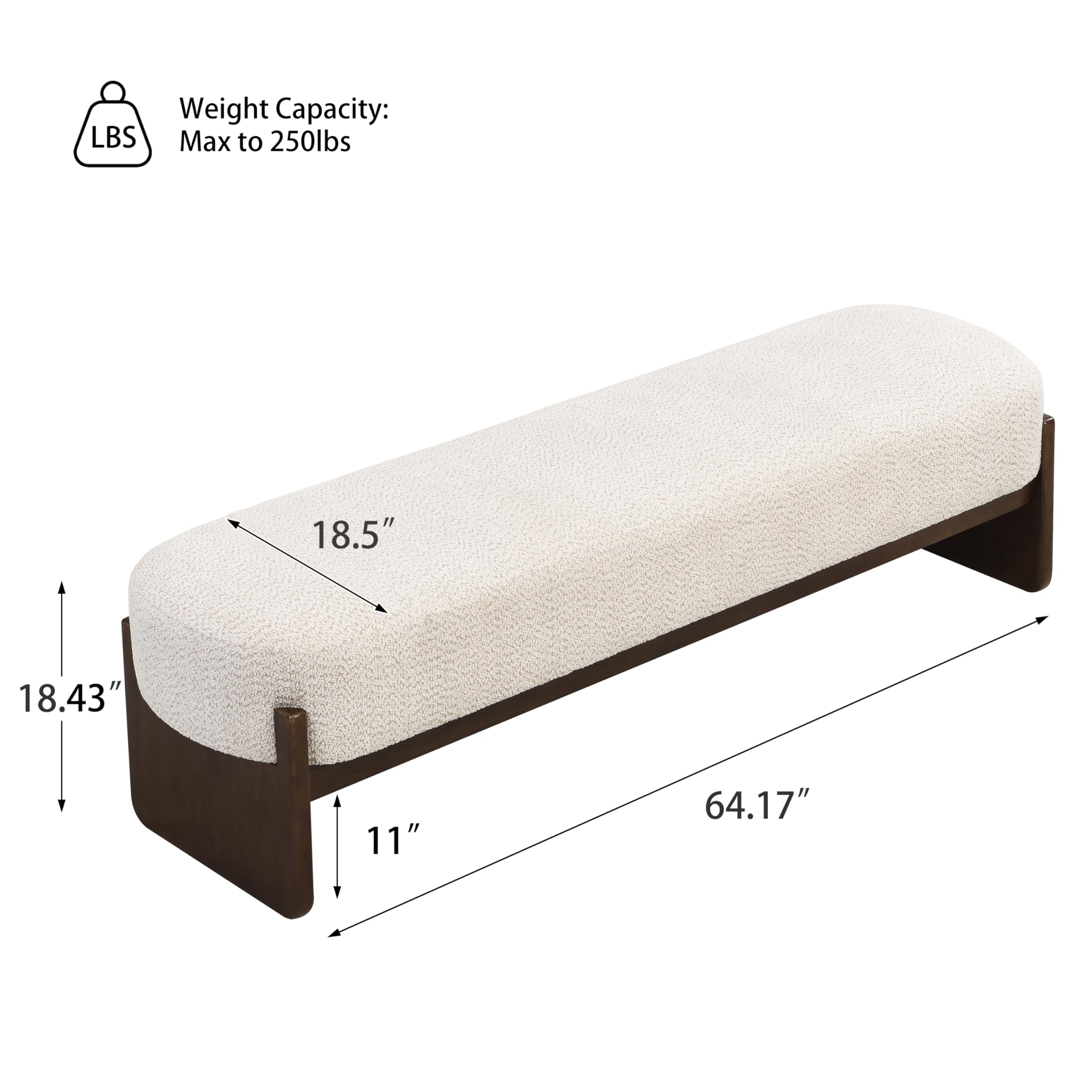 Rectangular Loop Yarn Ottoman Bench