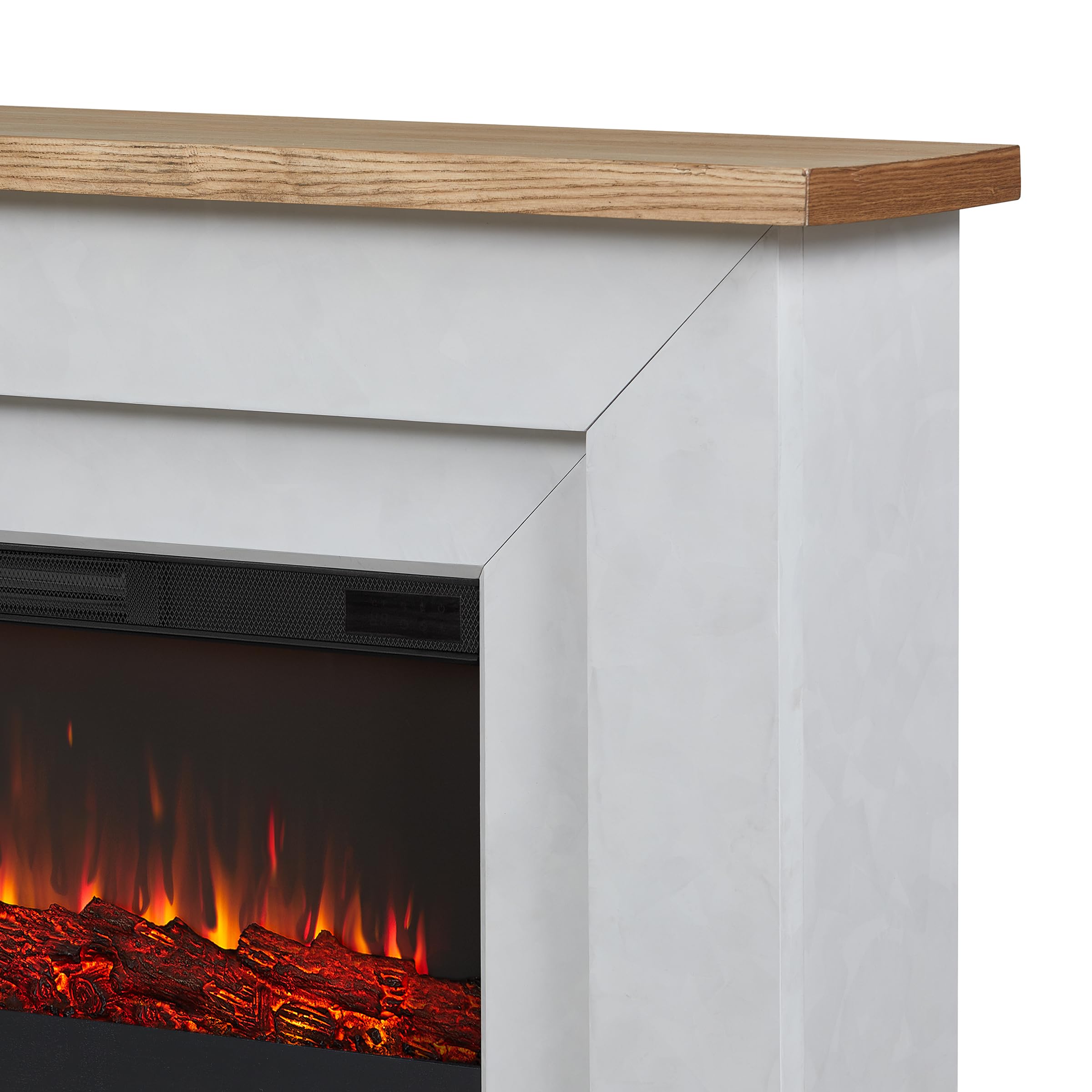 Electric Fireplace with Mantel 68 Inch Venetian Gray