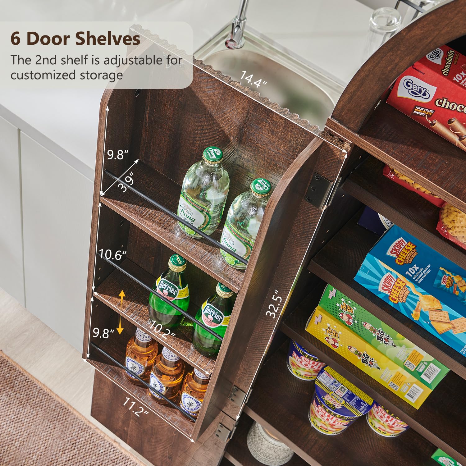 Tall Arched Kitchen Pantry Cabinet
