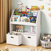 Kids Bookshelf with Toy Storage Bins