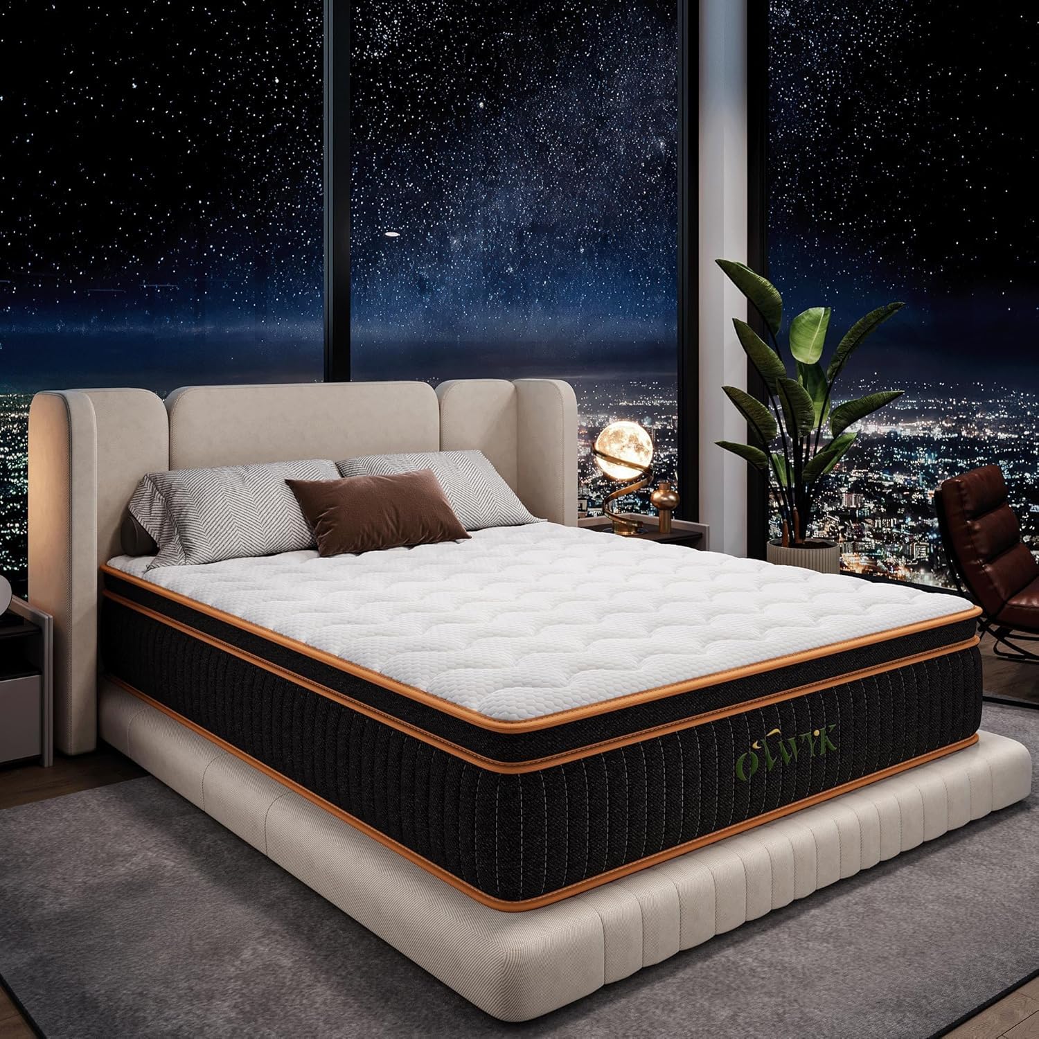 12 Inch Hybrid Queen Mattress with Memory Foam and Pocket Springs