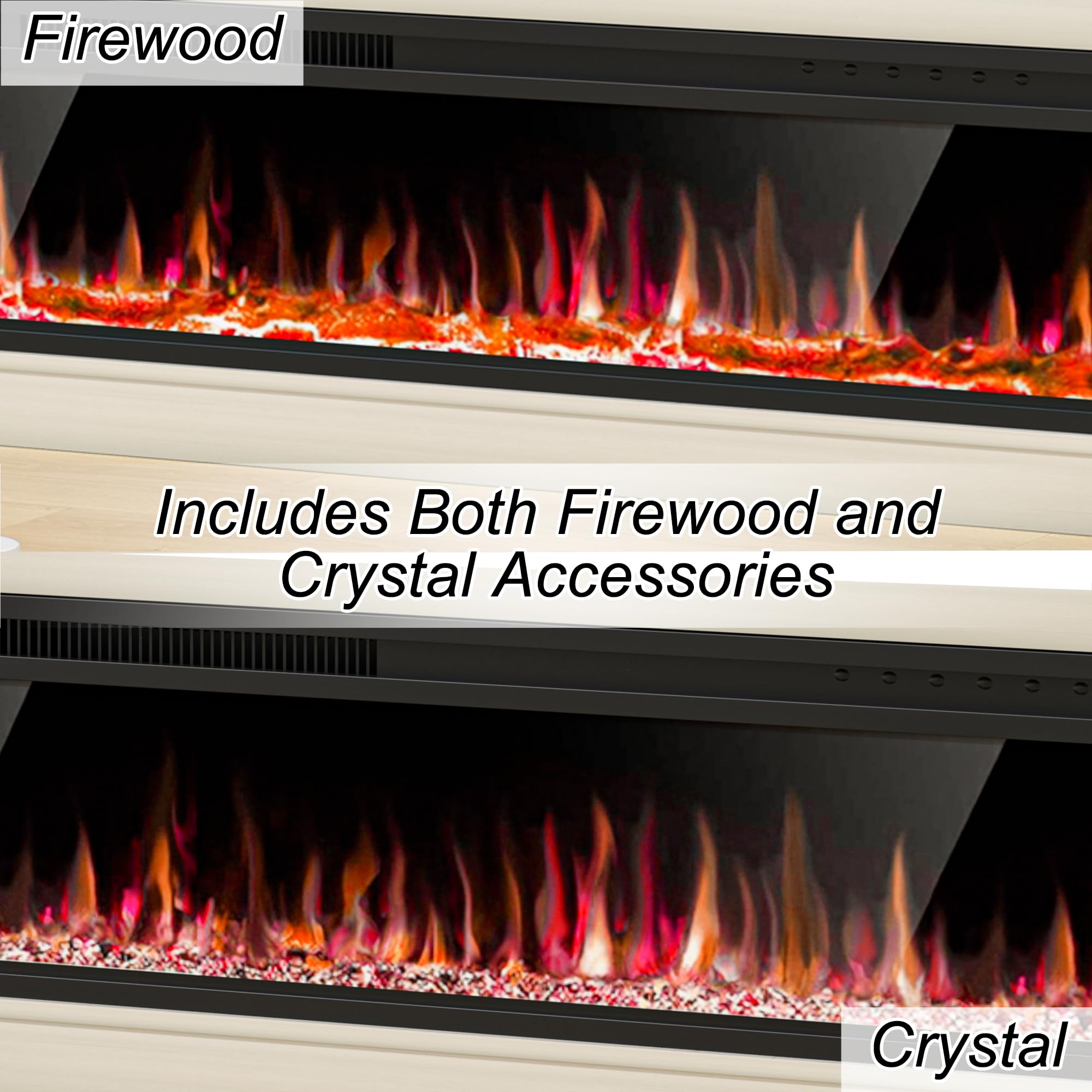 58" Fireplace TV Stand with Electric Fireplace