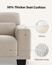 3 Seater Sofa Couch with Deep Seats and Wide Armrests