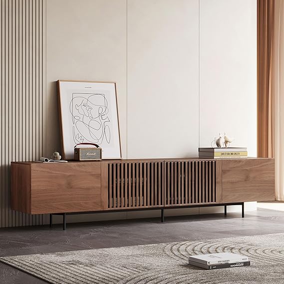 Extendable Mid-Century Modern TV Stand for 75+ Inch TVs