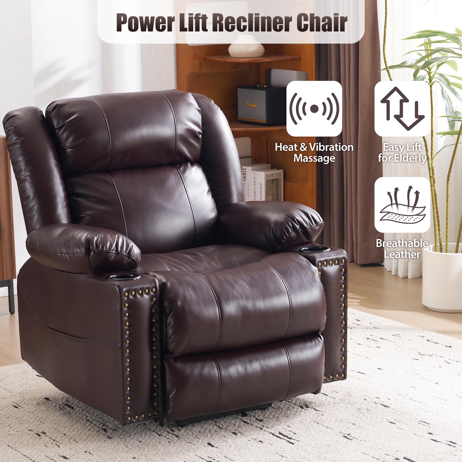 Power Lift Recliner Chair with Heat and Massage