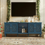 67" Vintage TV Stand with Carved Doors