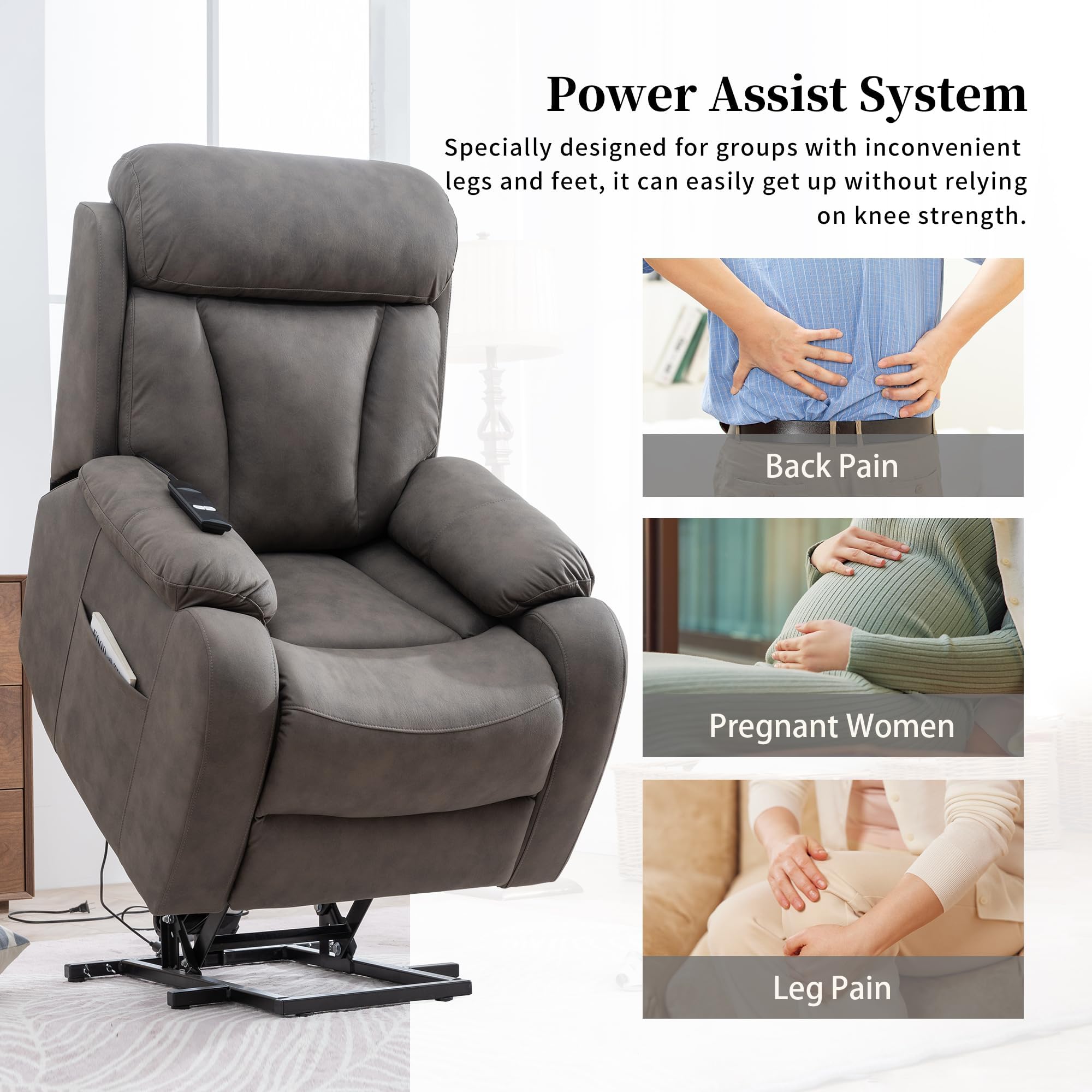 Power Lift Recliner Chair with Massage and Heat