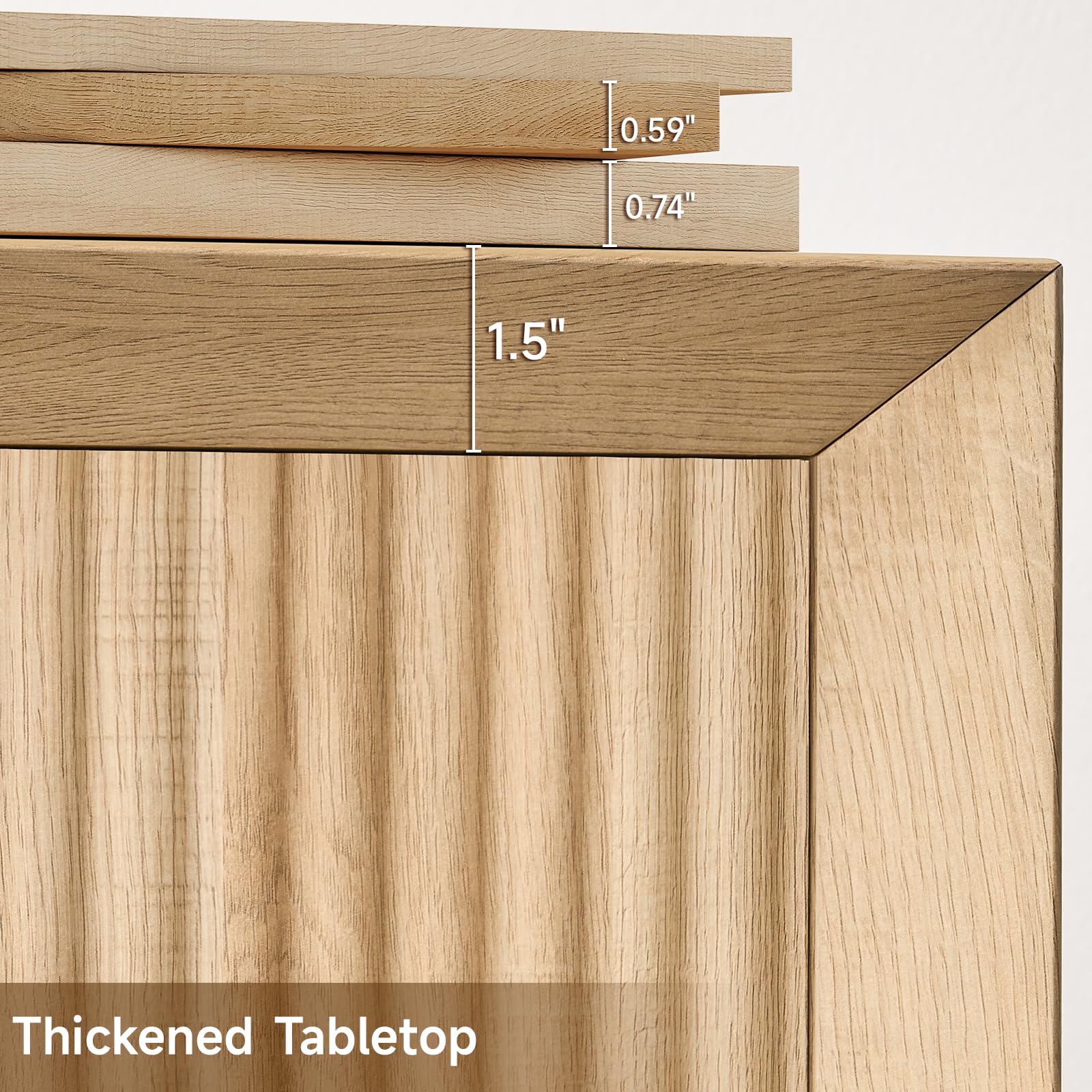Fluted Sideboard Buffet Cabinet with Storage