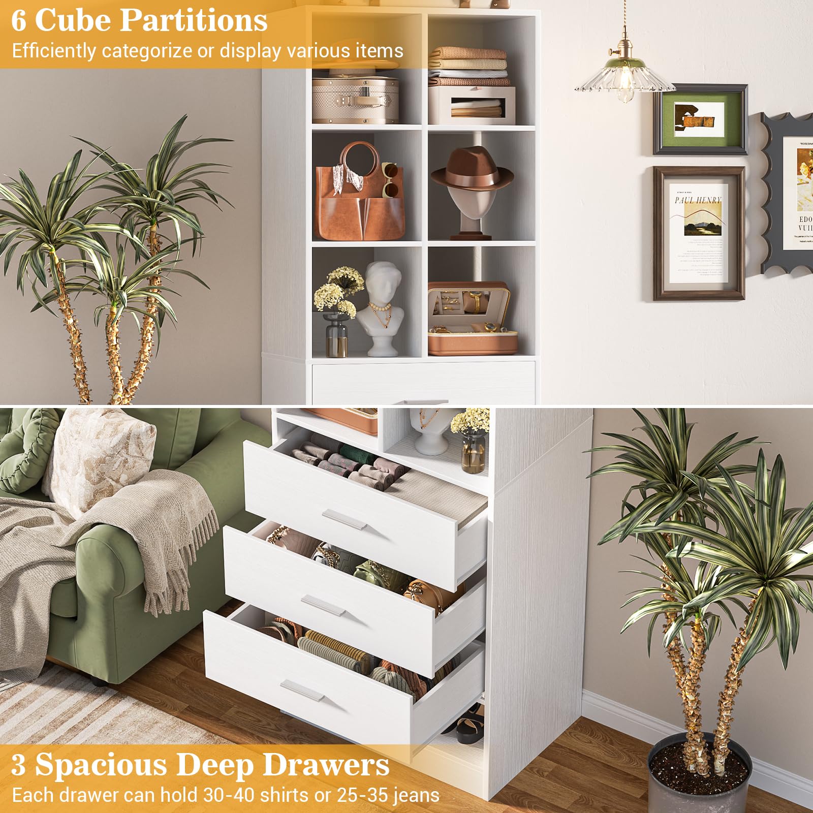 Closet System Organizer with Drawers and Partition Storage