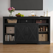 Farmhouse TV Stand with Sliding Barn Door for TVs up to 65 Inch