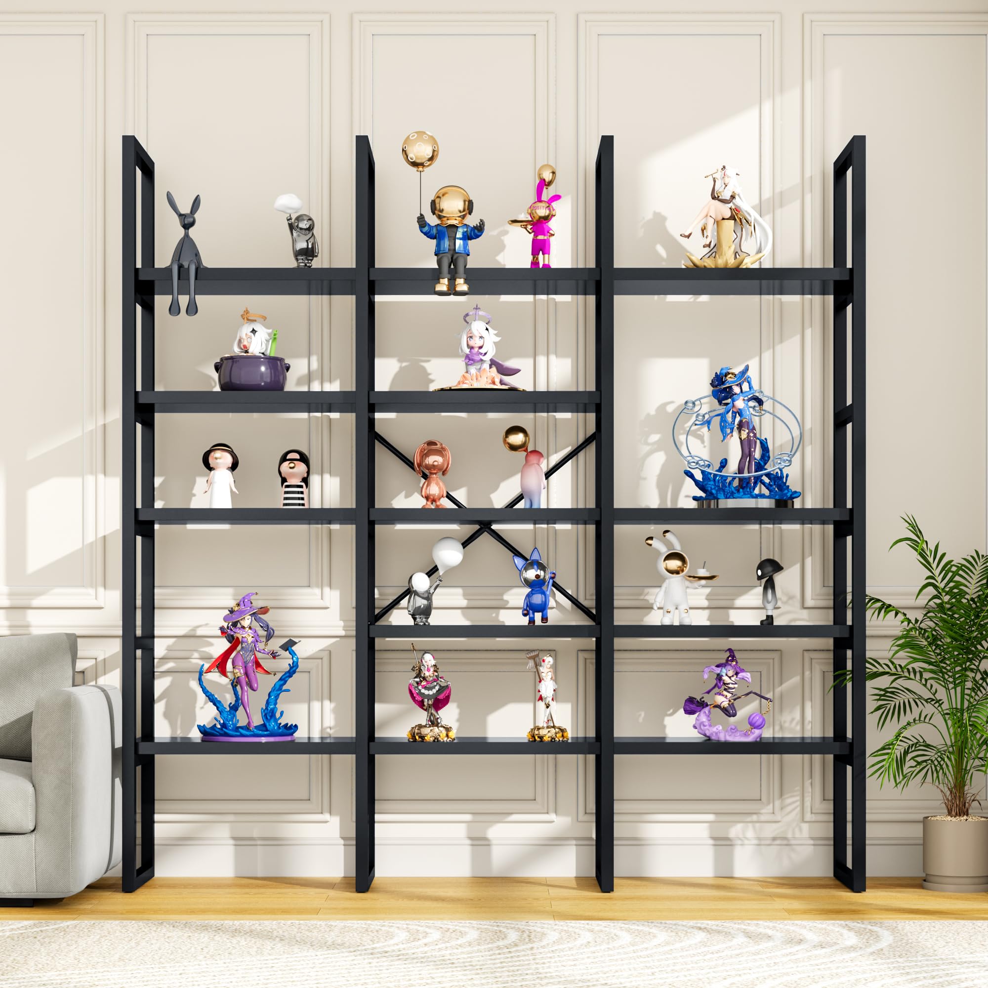 5-Tier Geometric Bookshelf