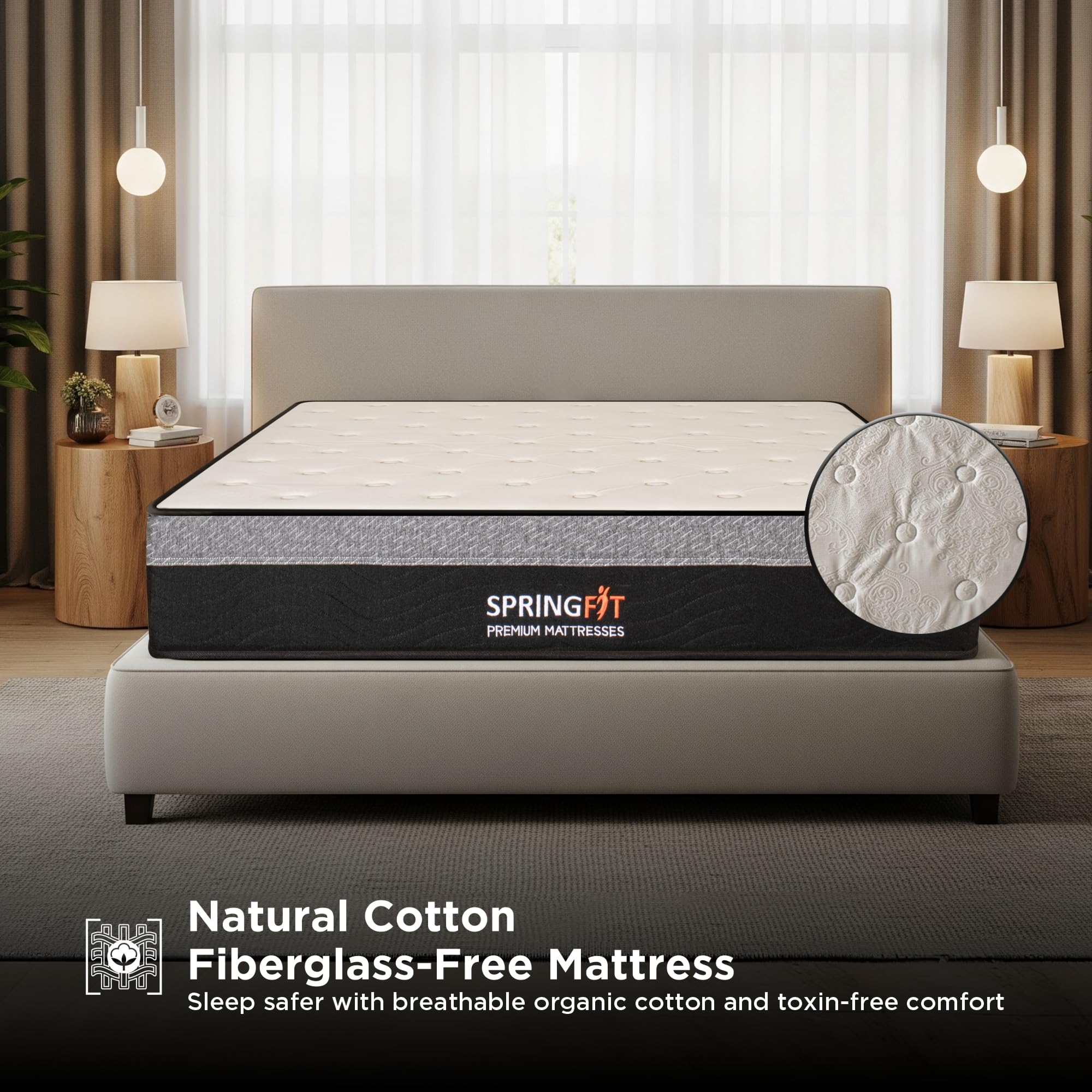 Hybrid Pocket Spring Mattress 10 Inch Medium Firm Full