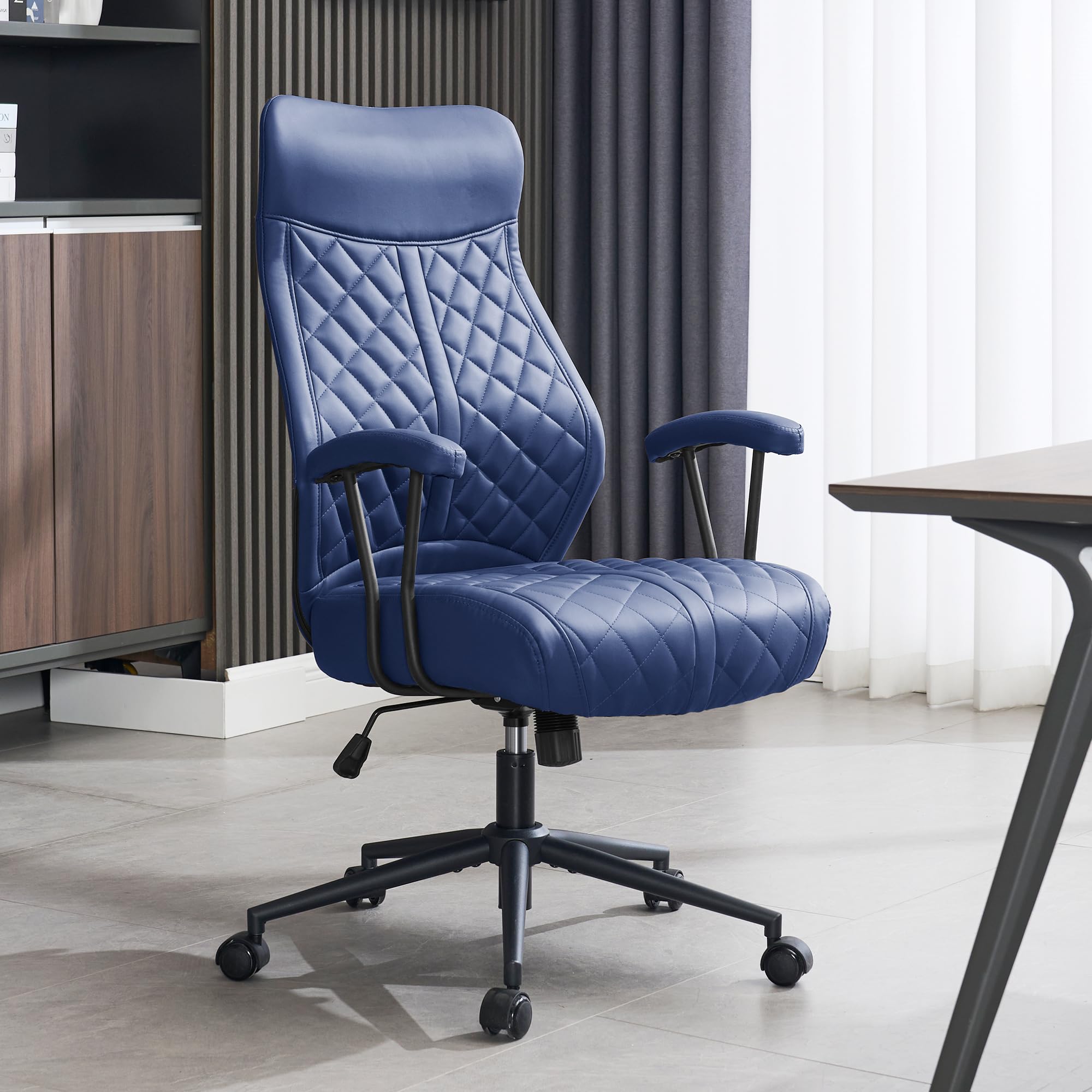Modern Leather High Back Executive Office Chair with Removable Pillow